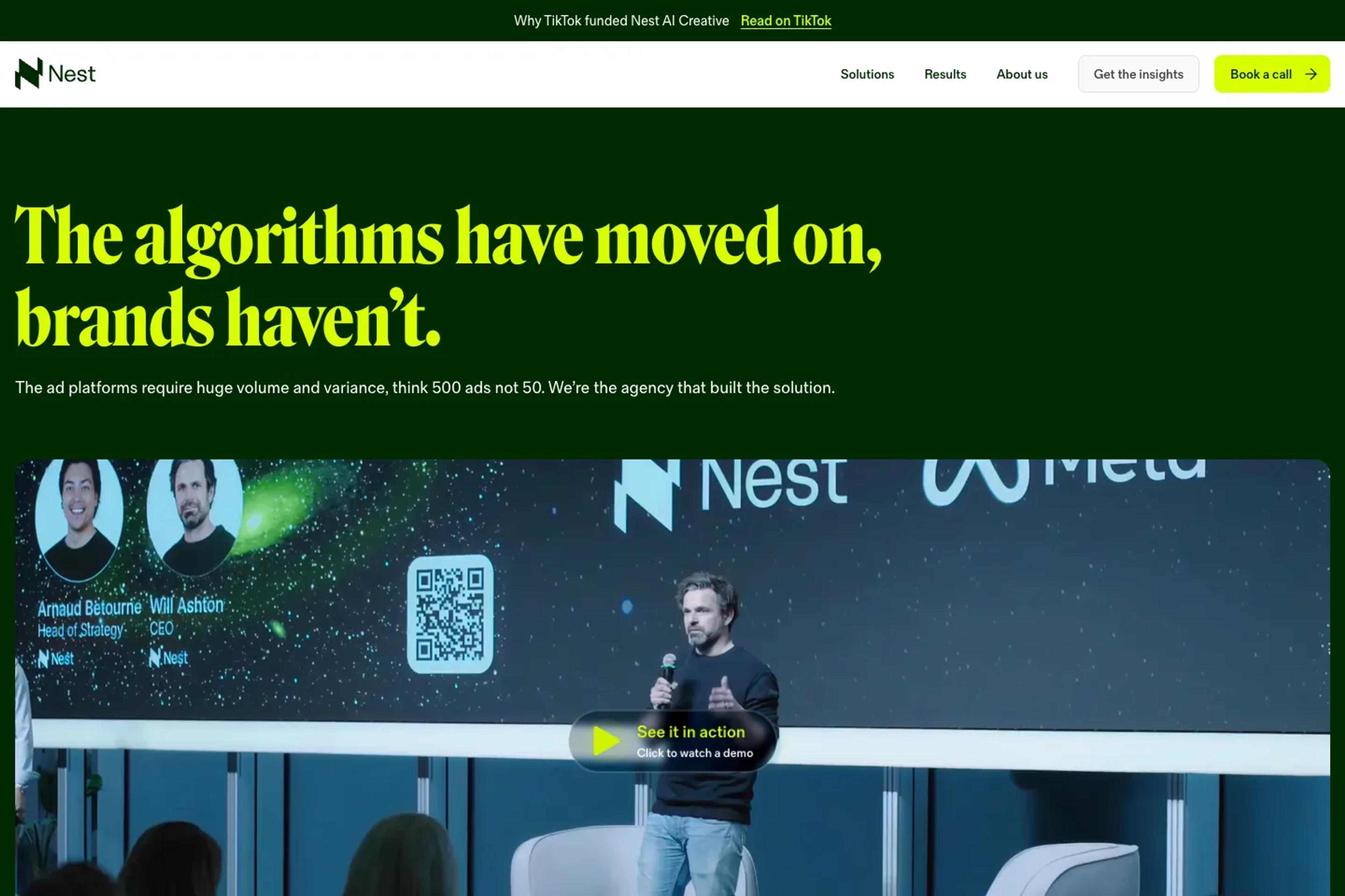 Nest website homepage