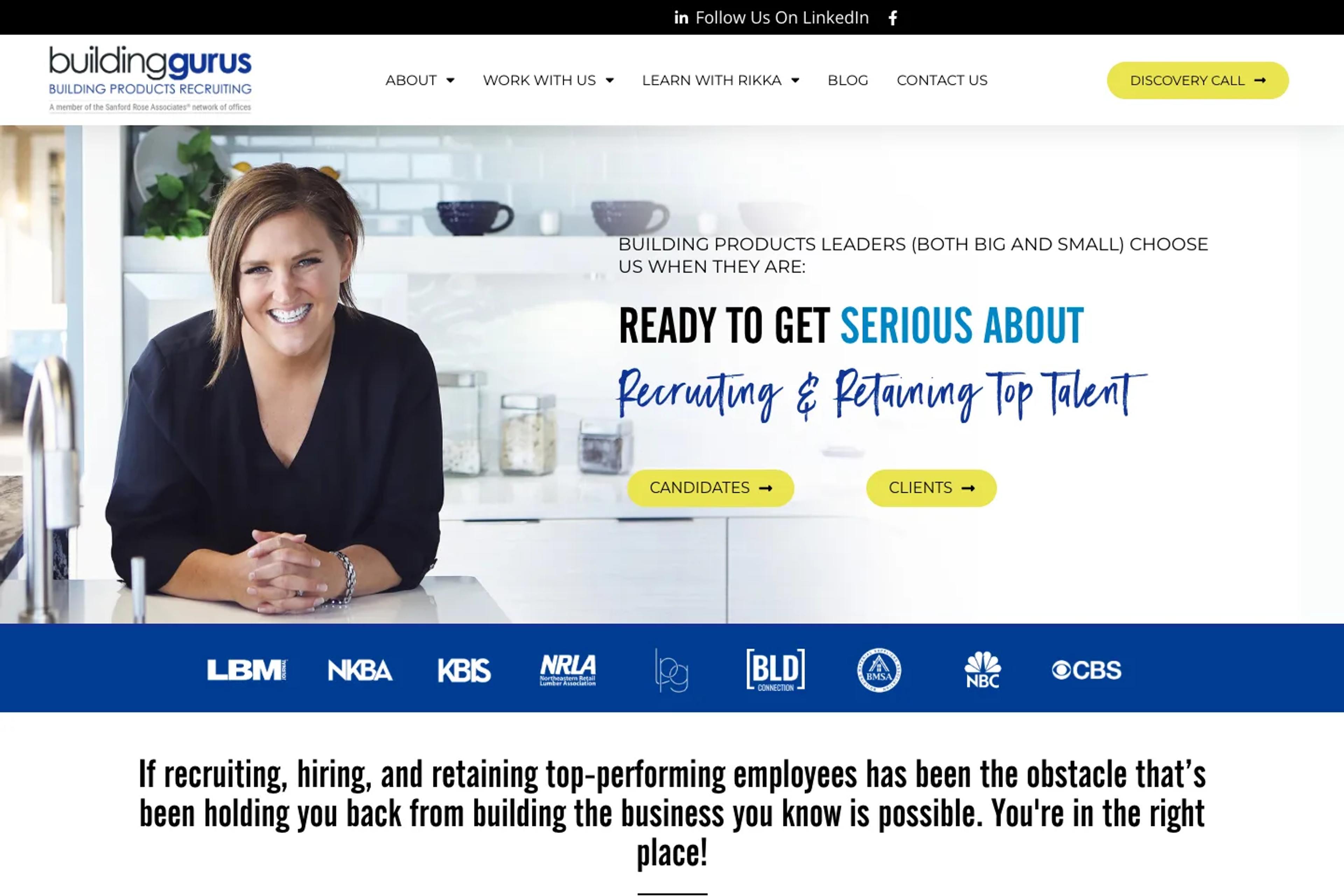Building Gurus website homepage