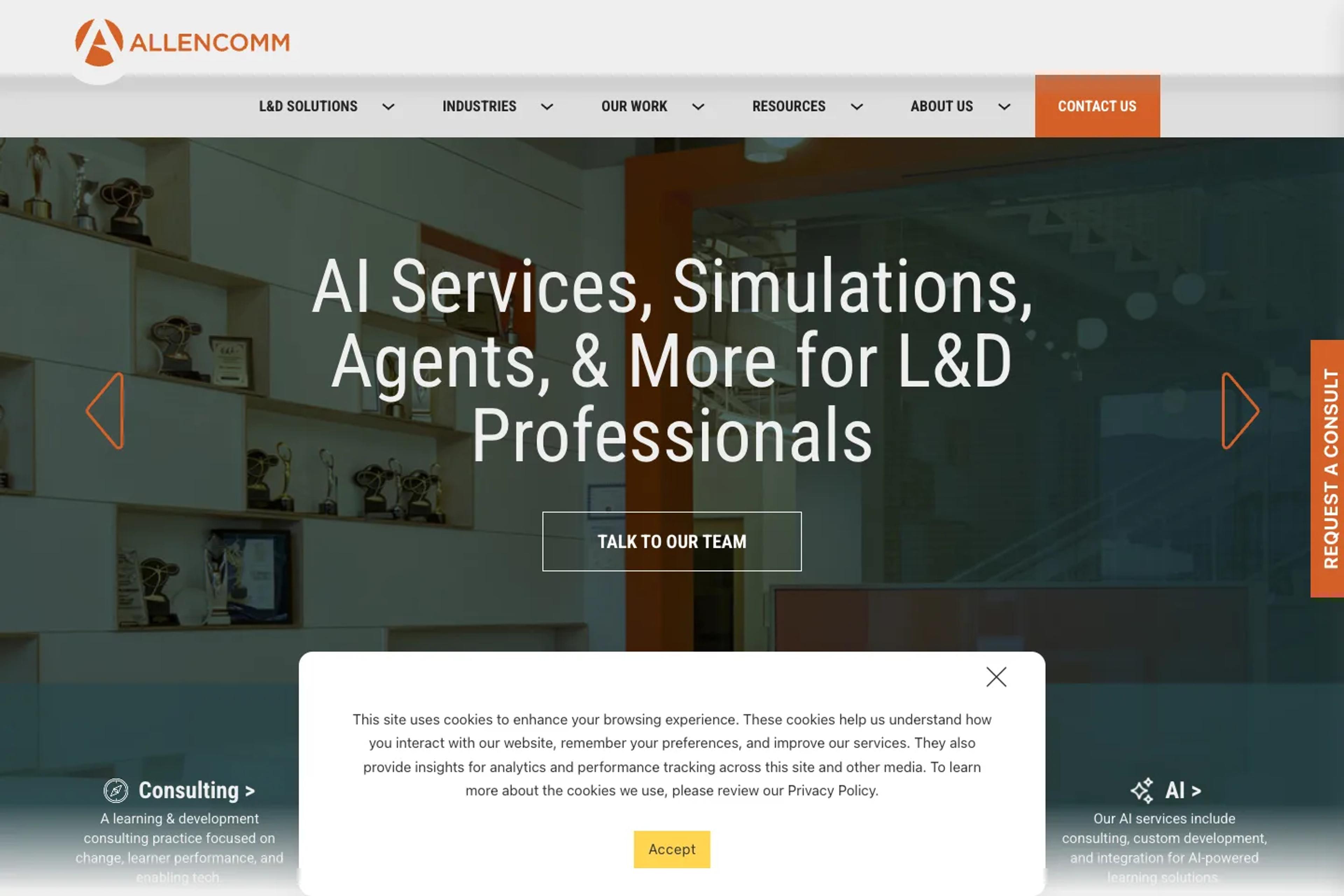 AllenComm website homepage