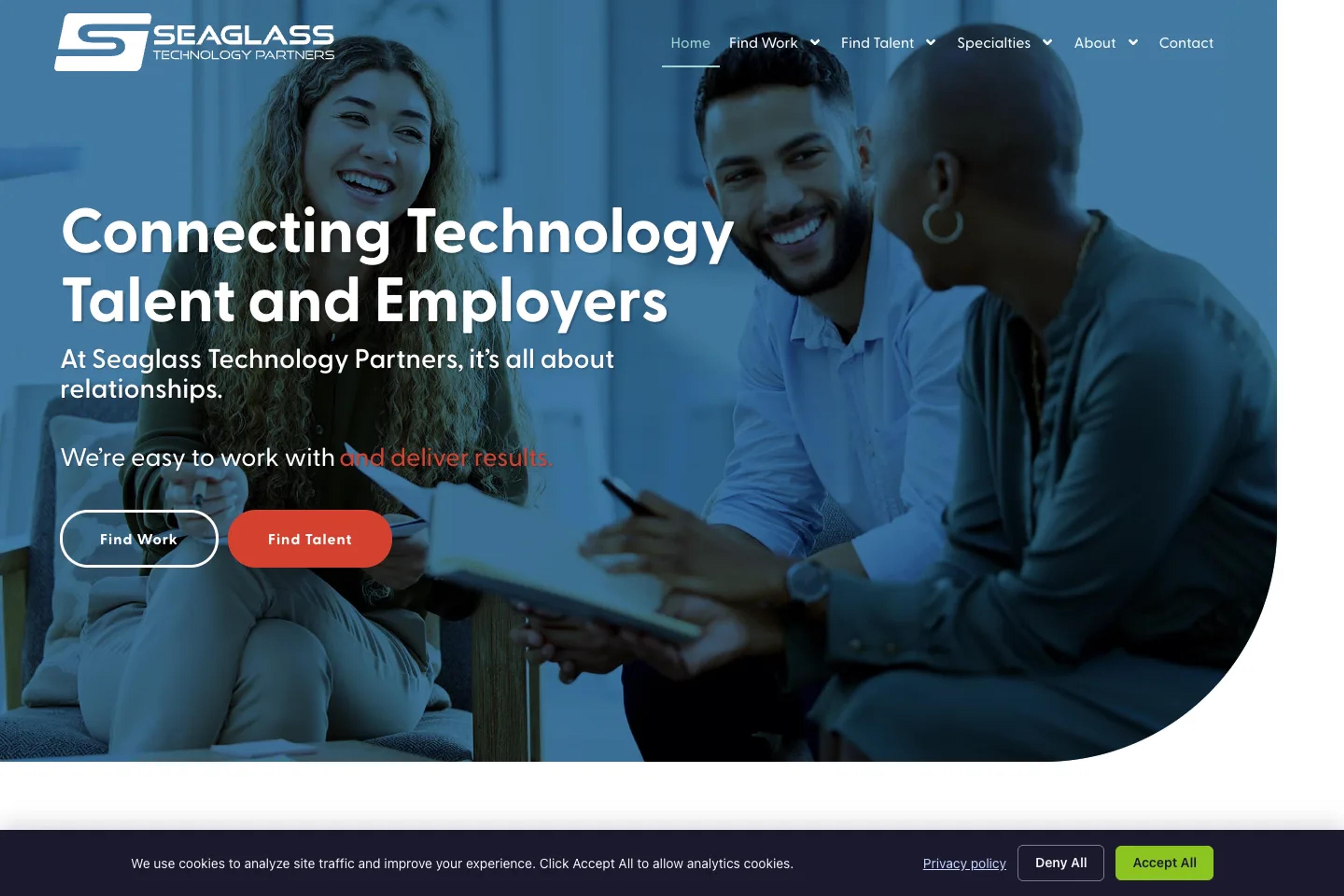 Seaglass Technology Partners website homepage