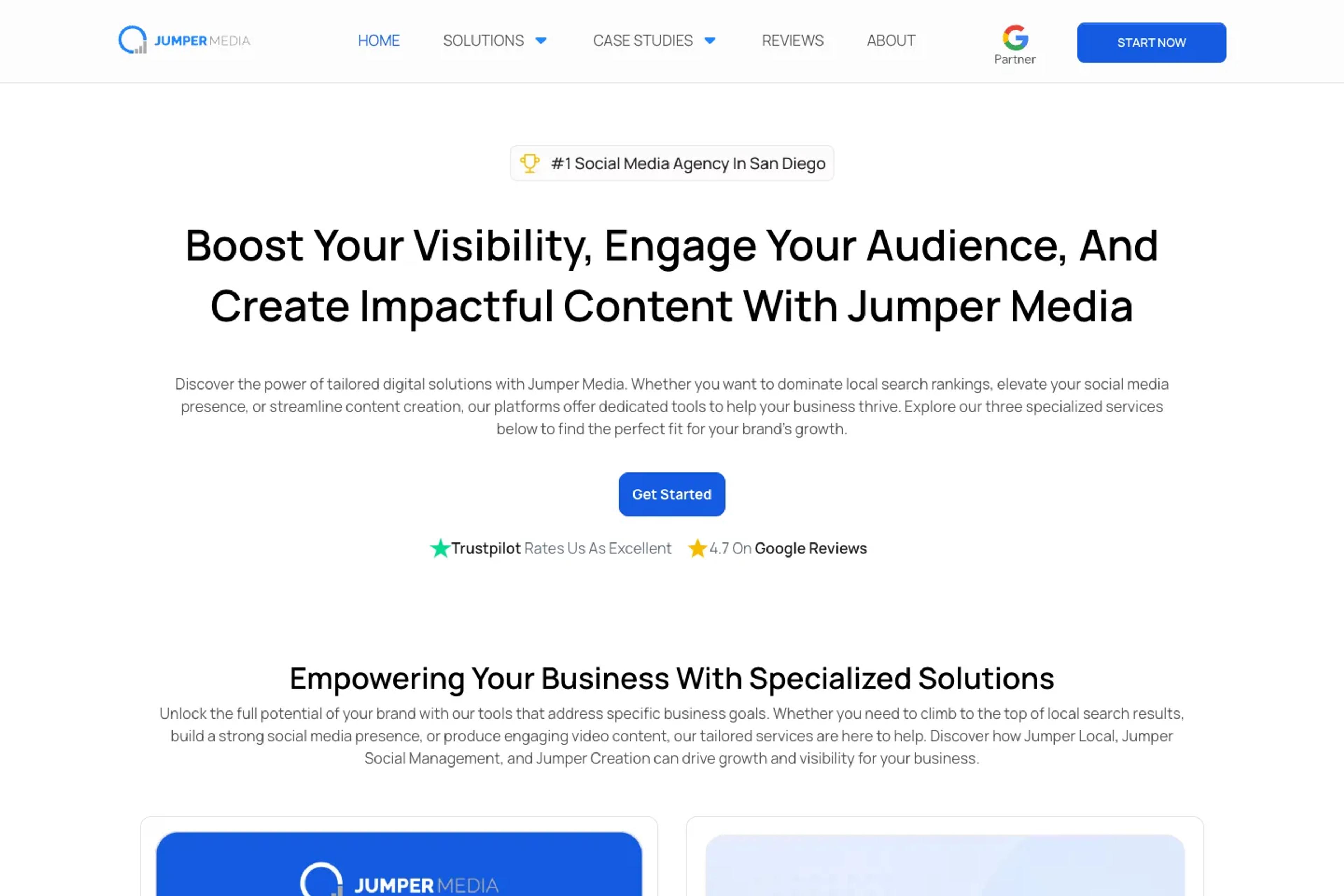 Jumper Media website homepage
