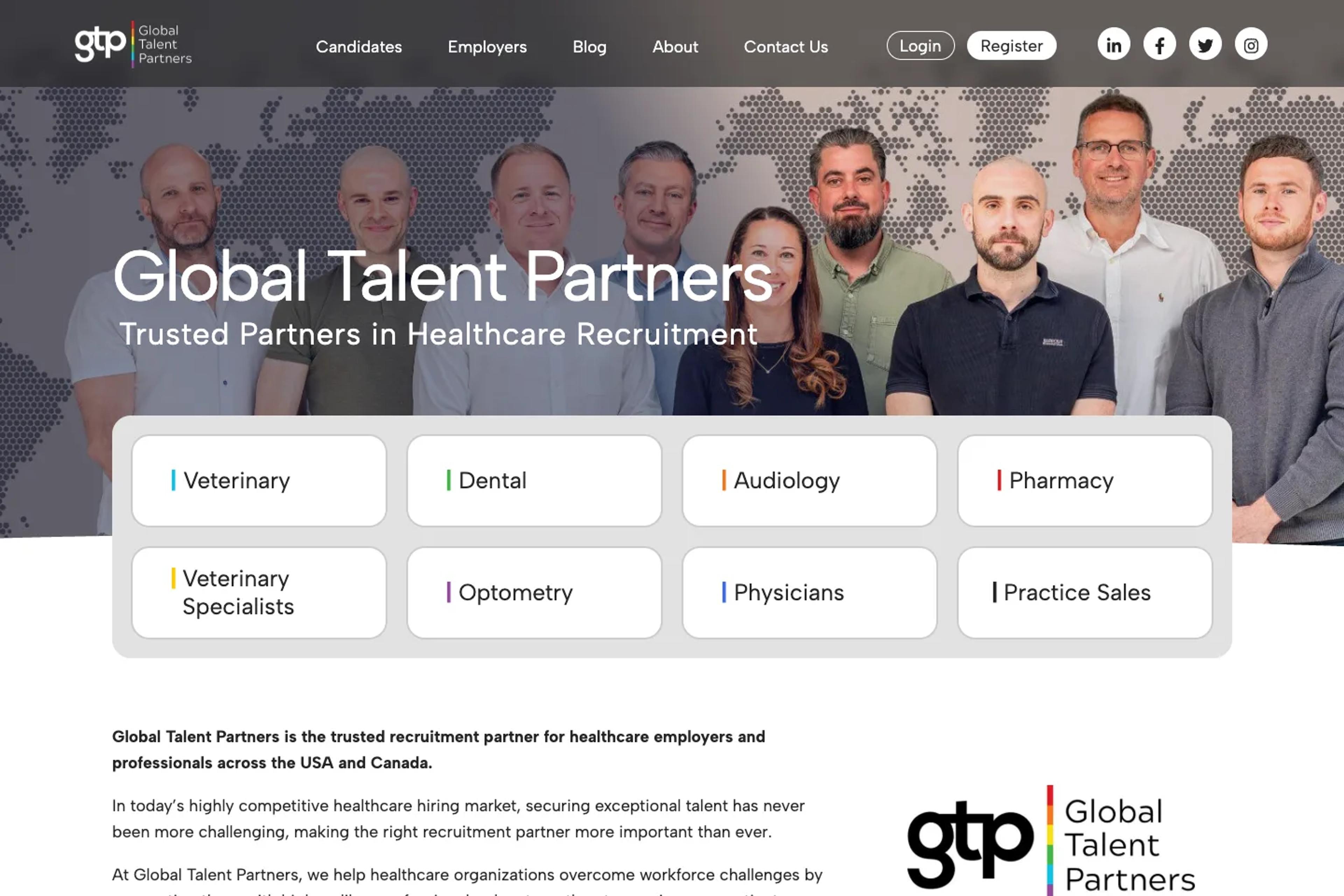 Global Talent Partners website homepage
