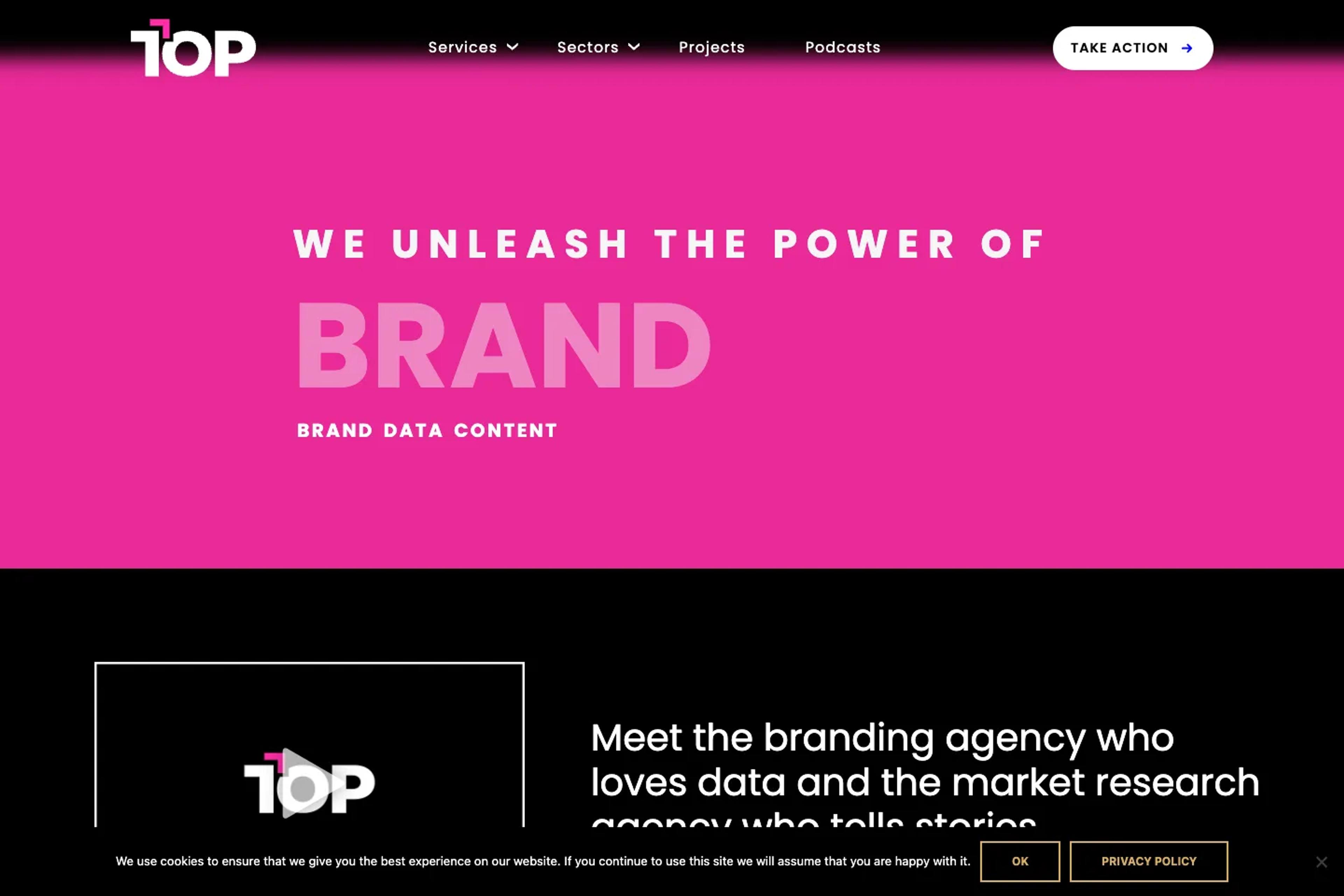 TOP Agency website homepage
