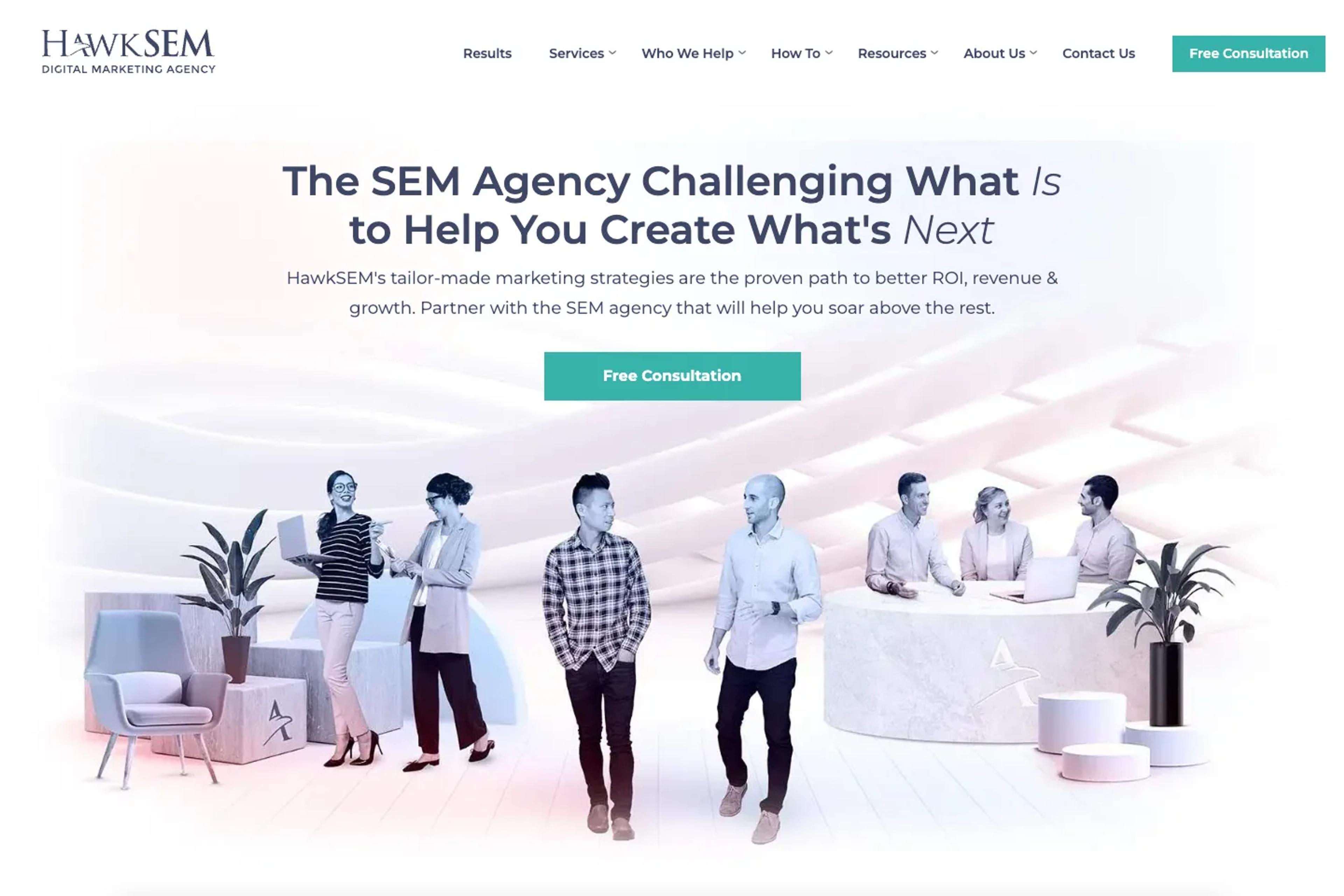 HawkSEM website homepage