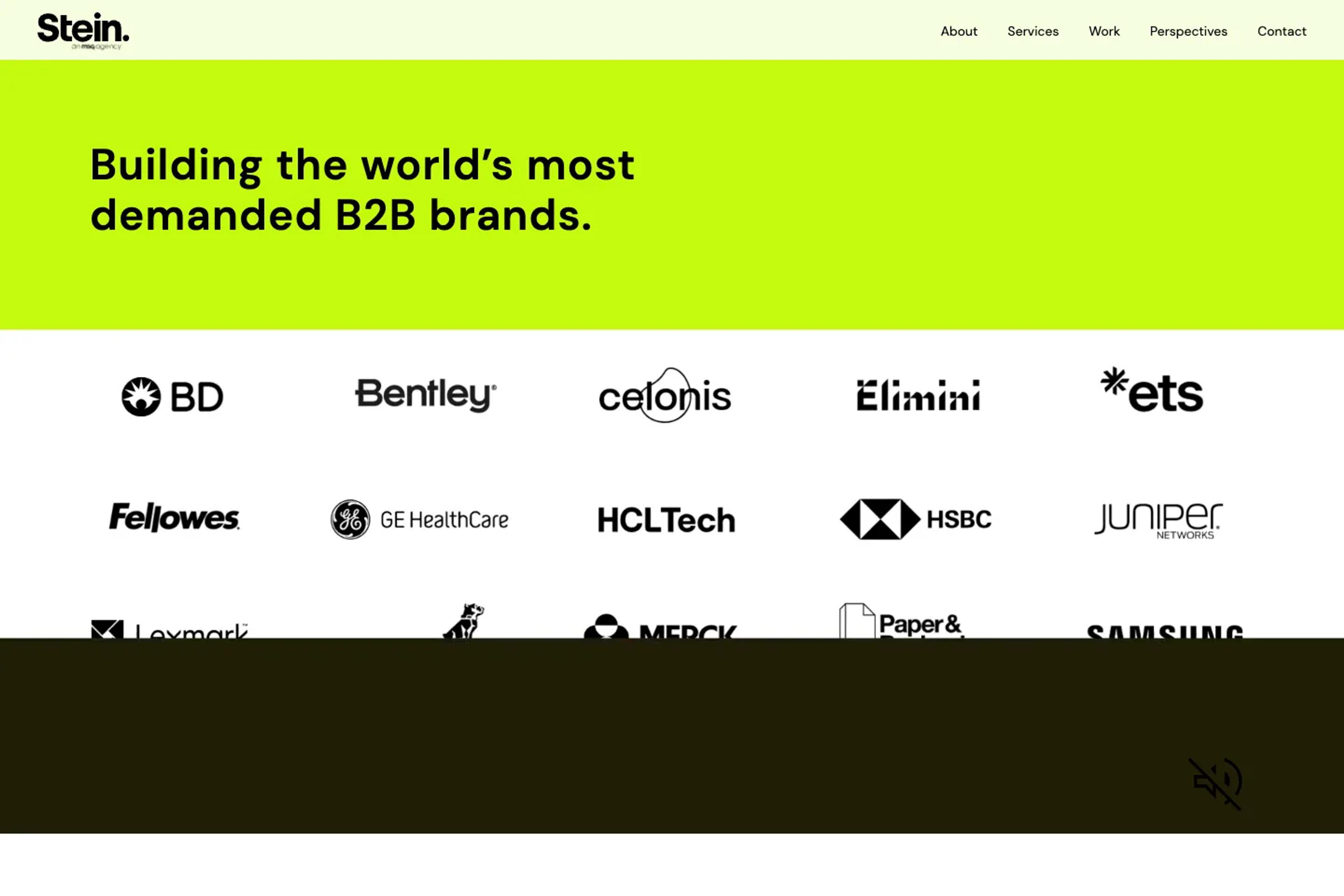 Stein website homepage