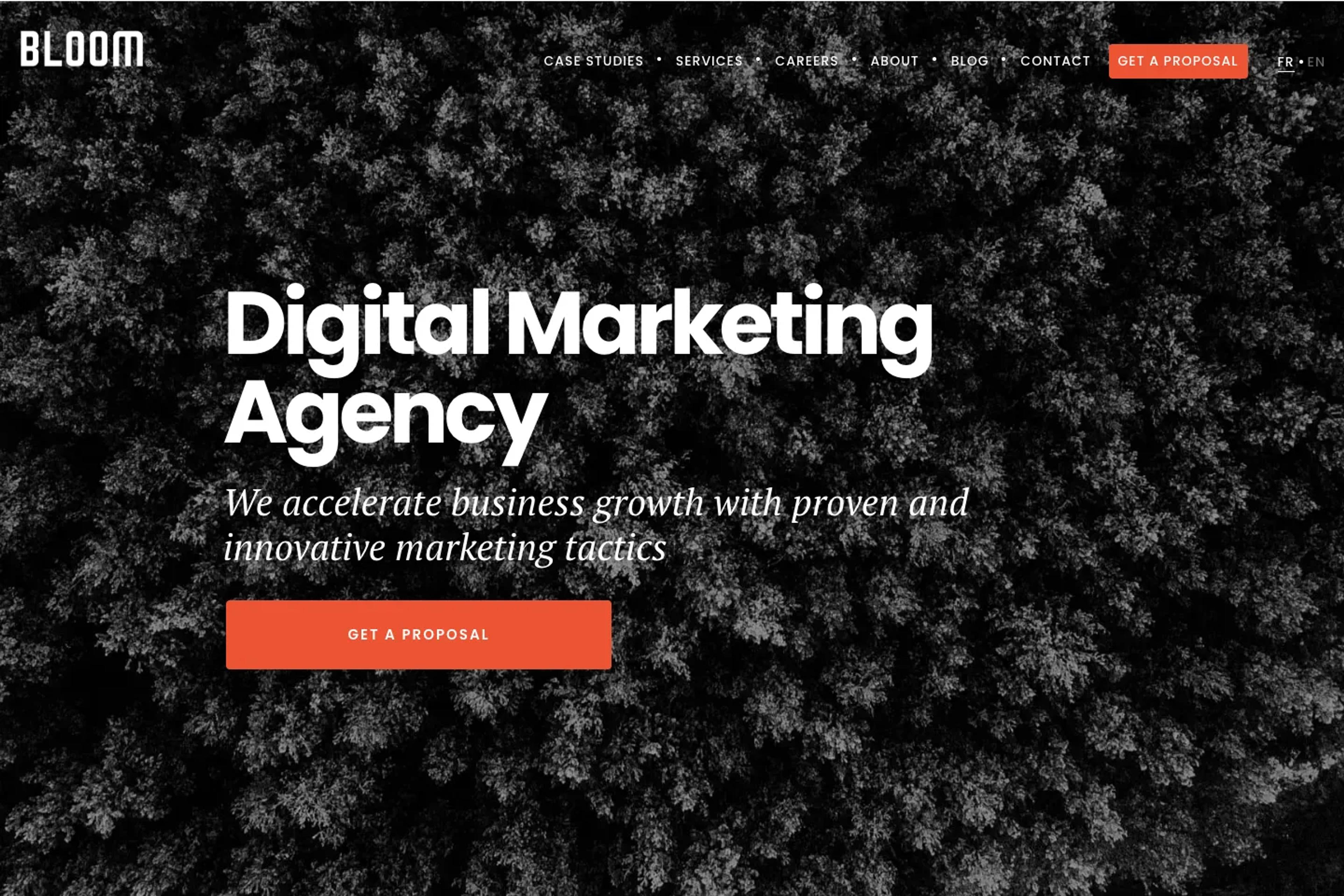 BLOOM website homepage