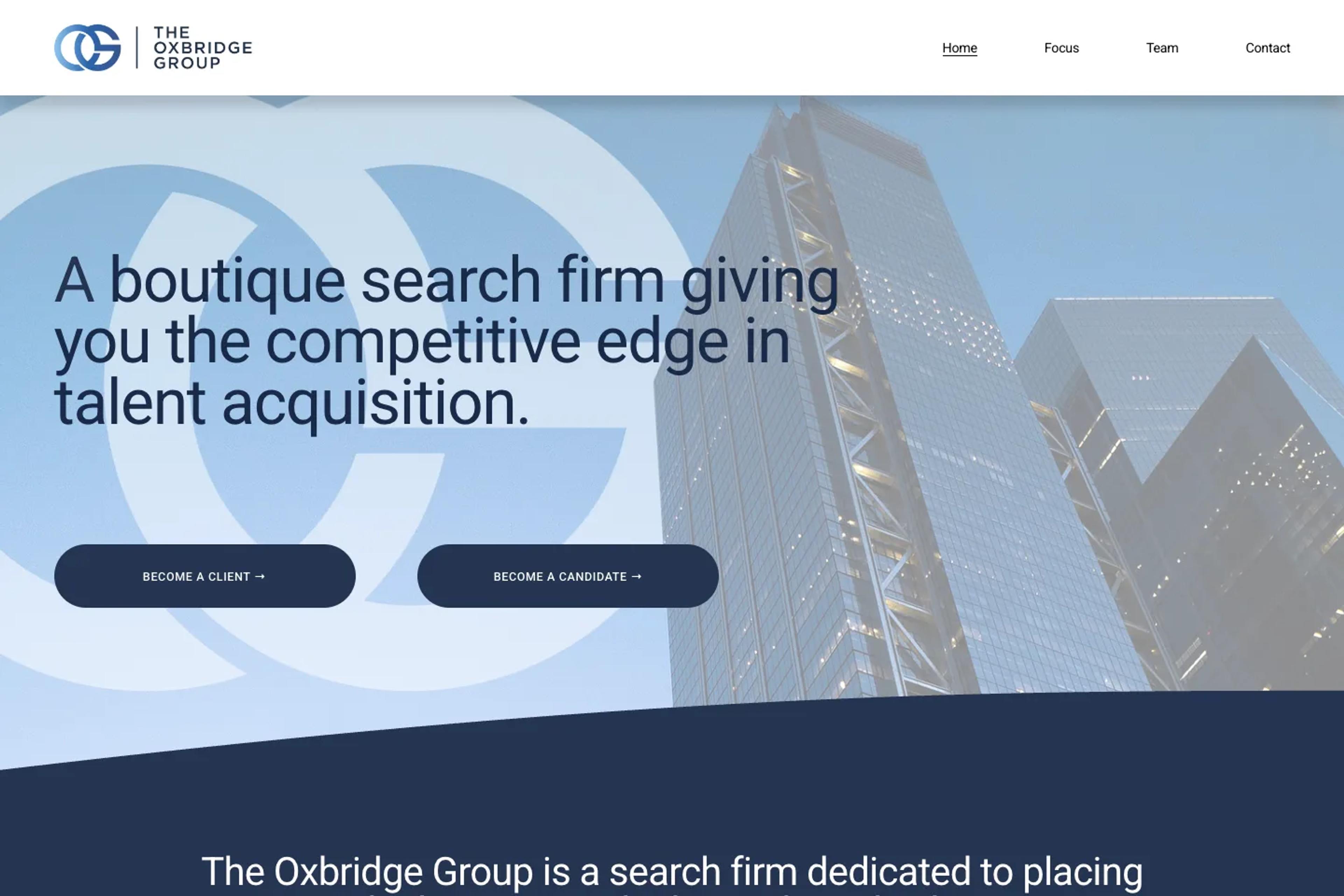 The Oxbridge Group website homepage