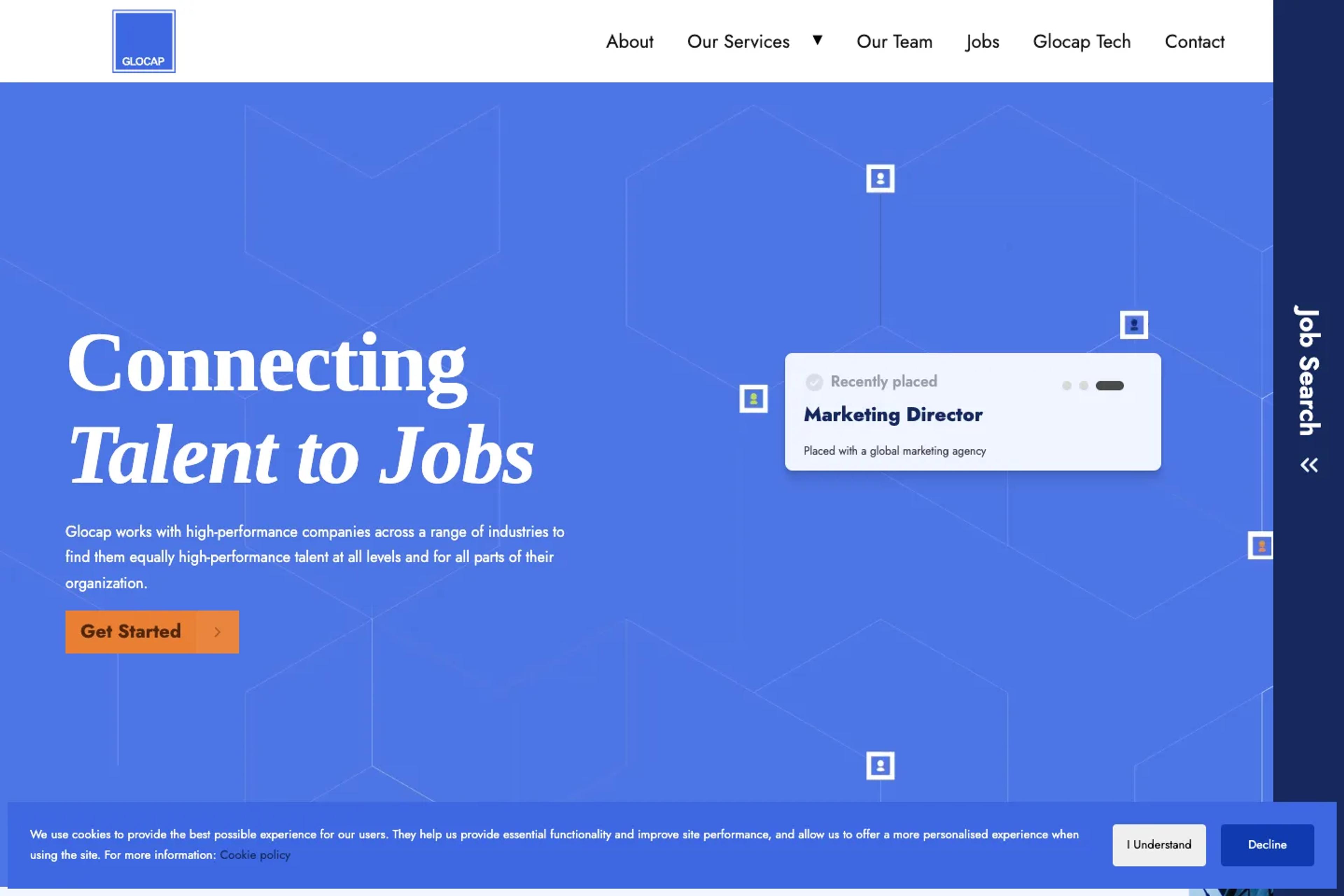 Glocap website homepage