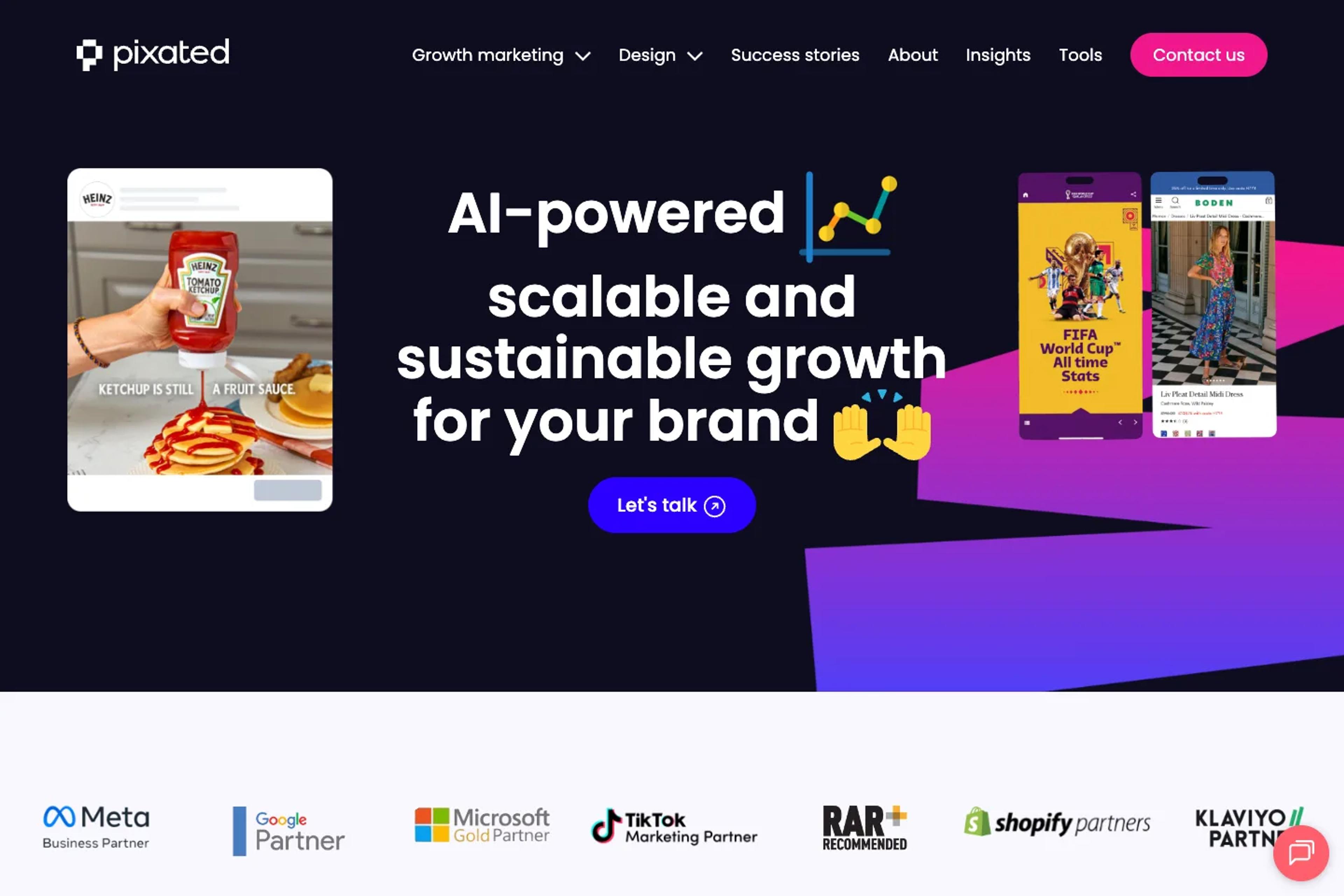 Pixated website homepage