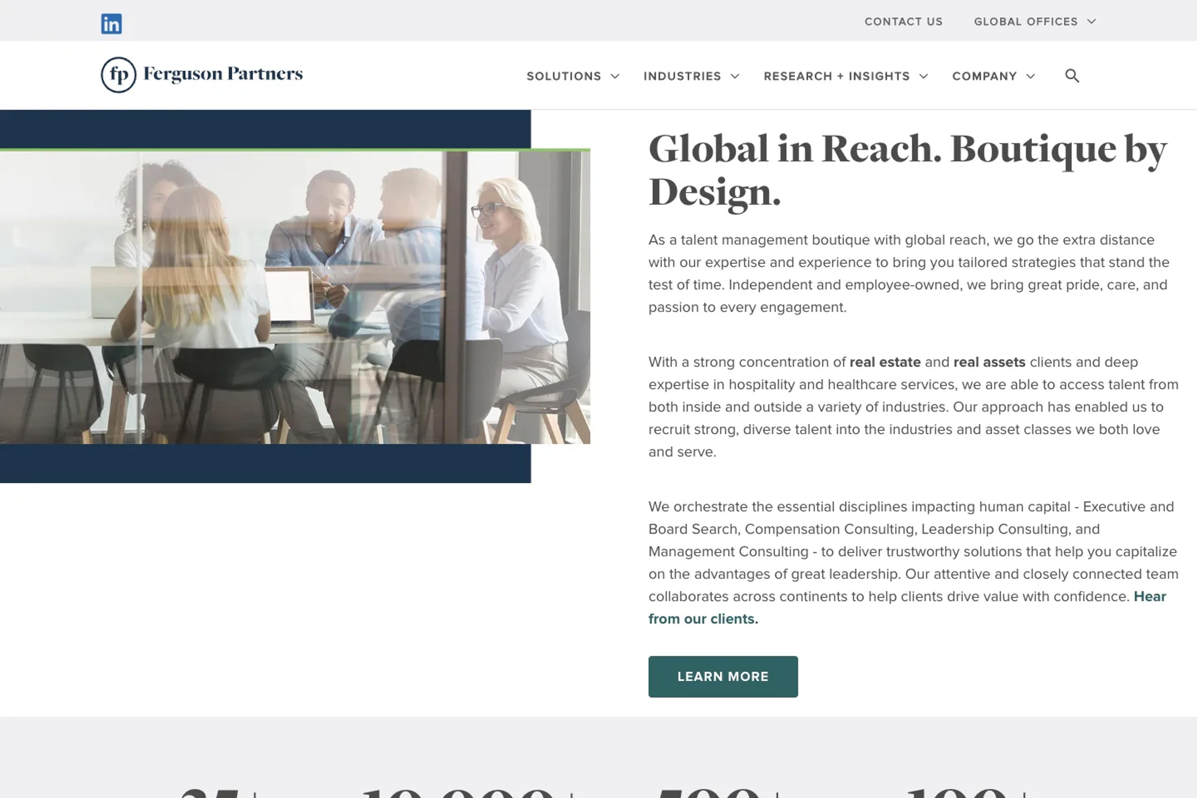 Ferguson Partners website homepage