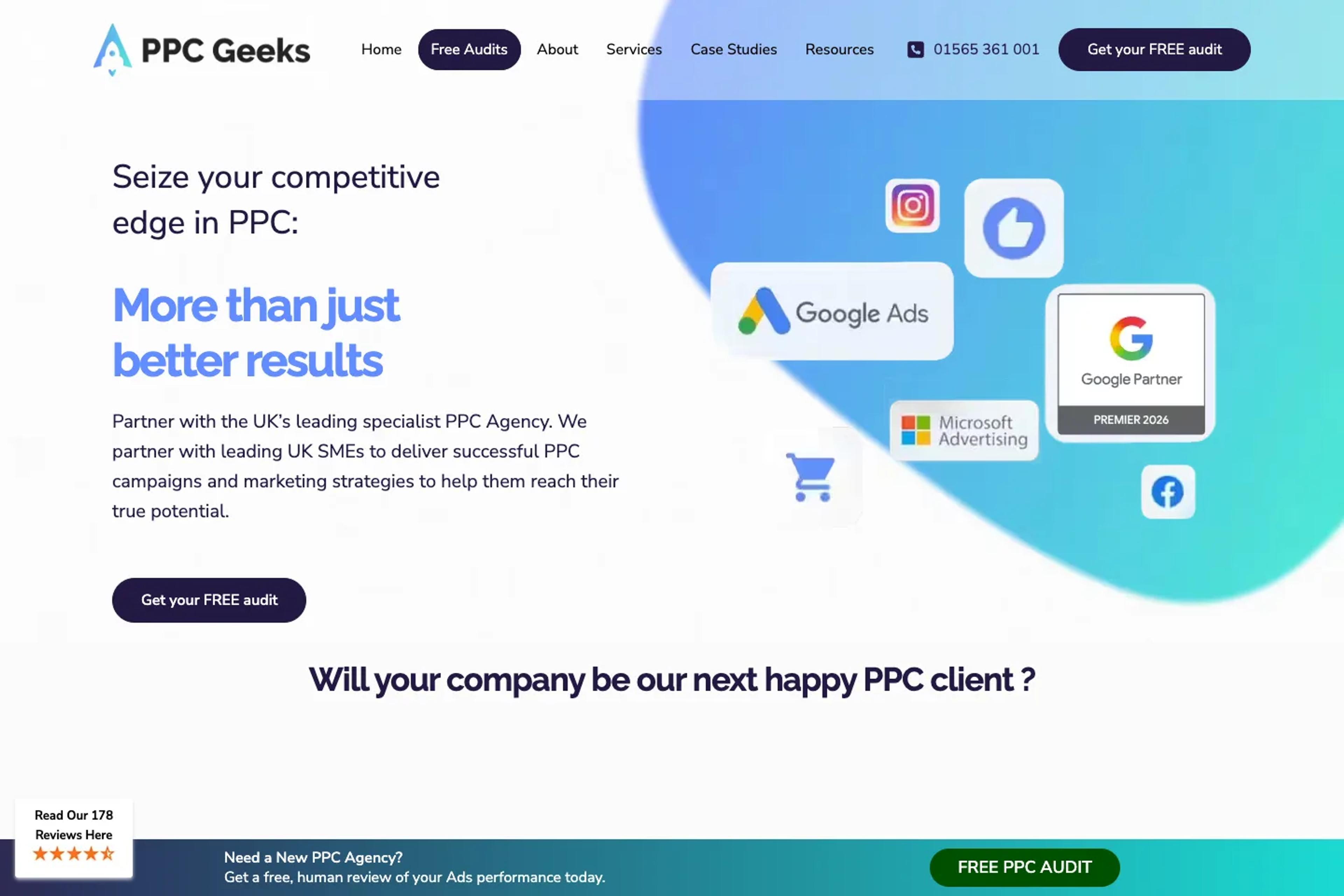 PPC Geeks website homepage