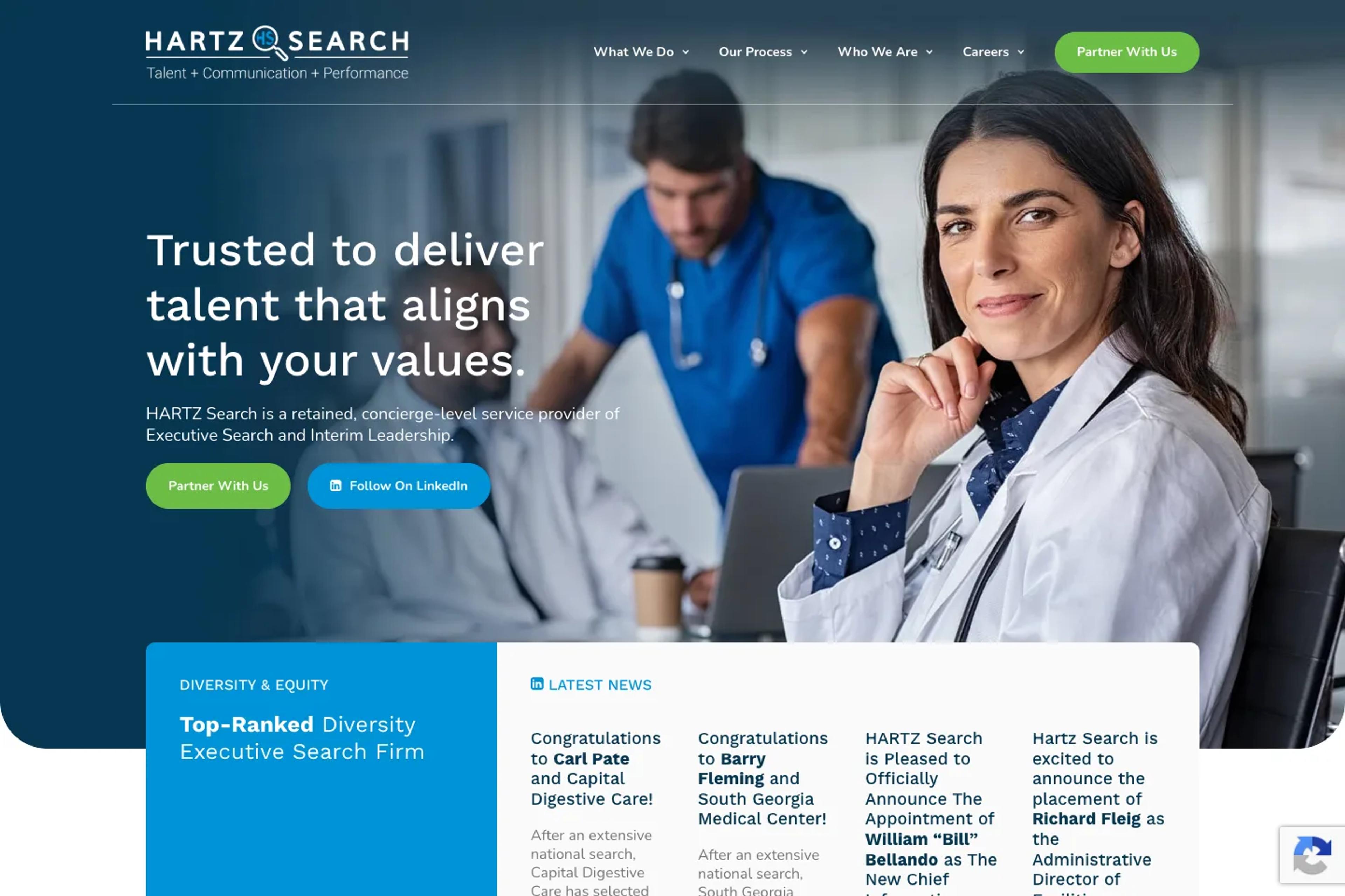 HARTZ Search website homepage
