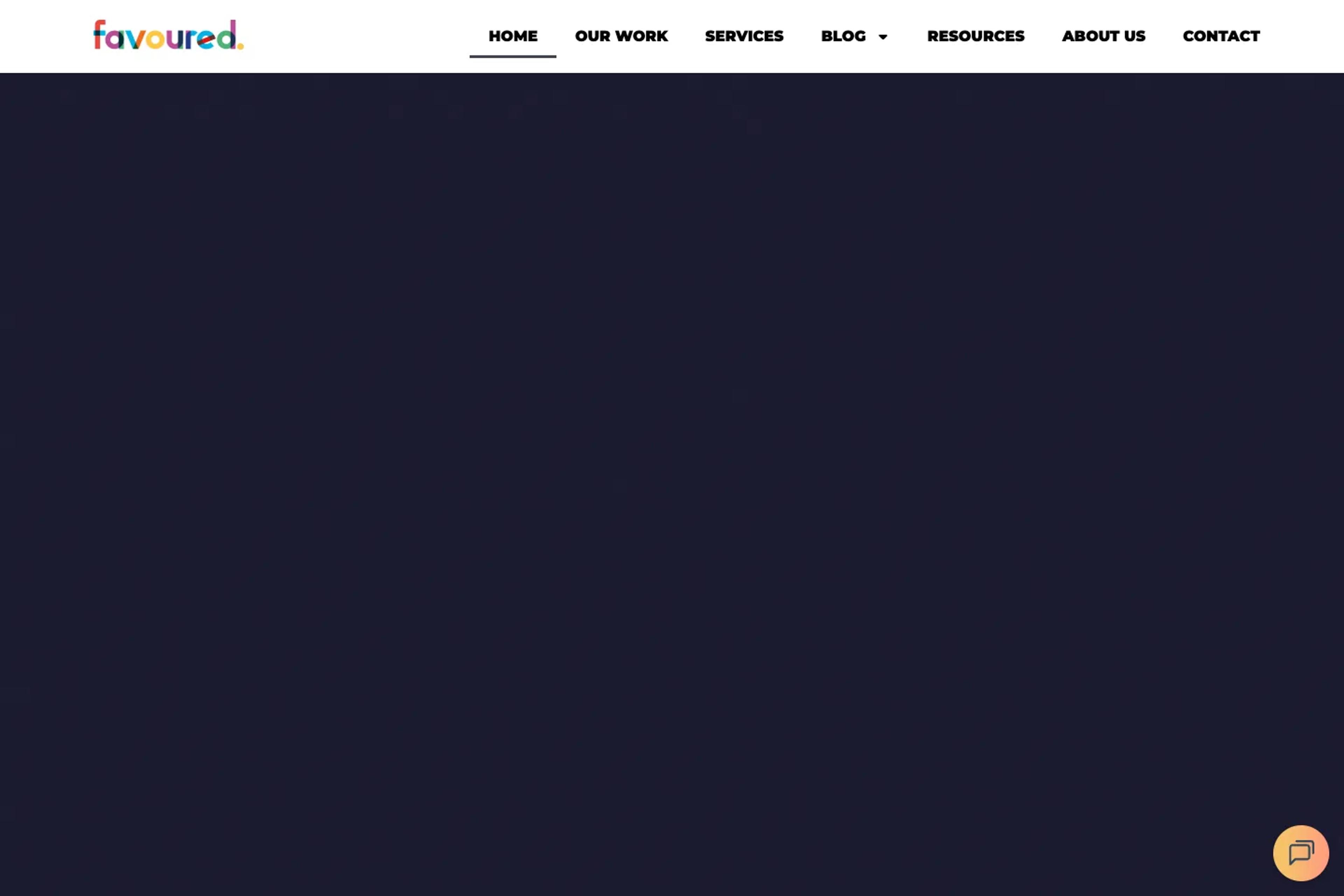 Favoured website homepage