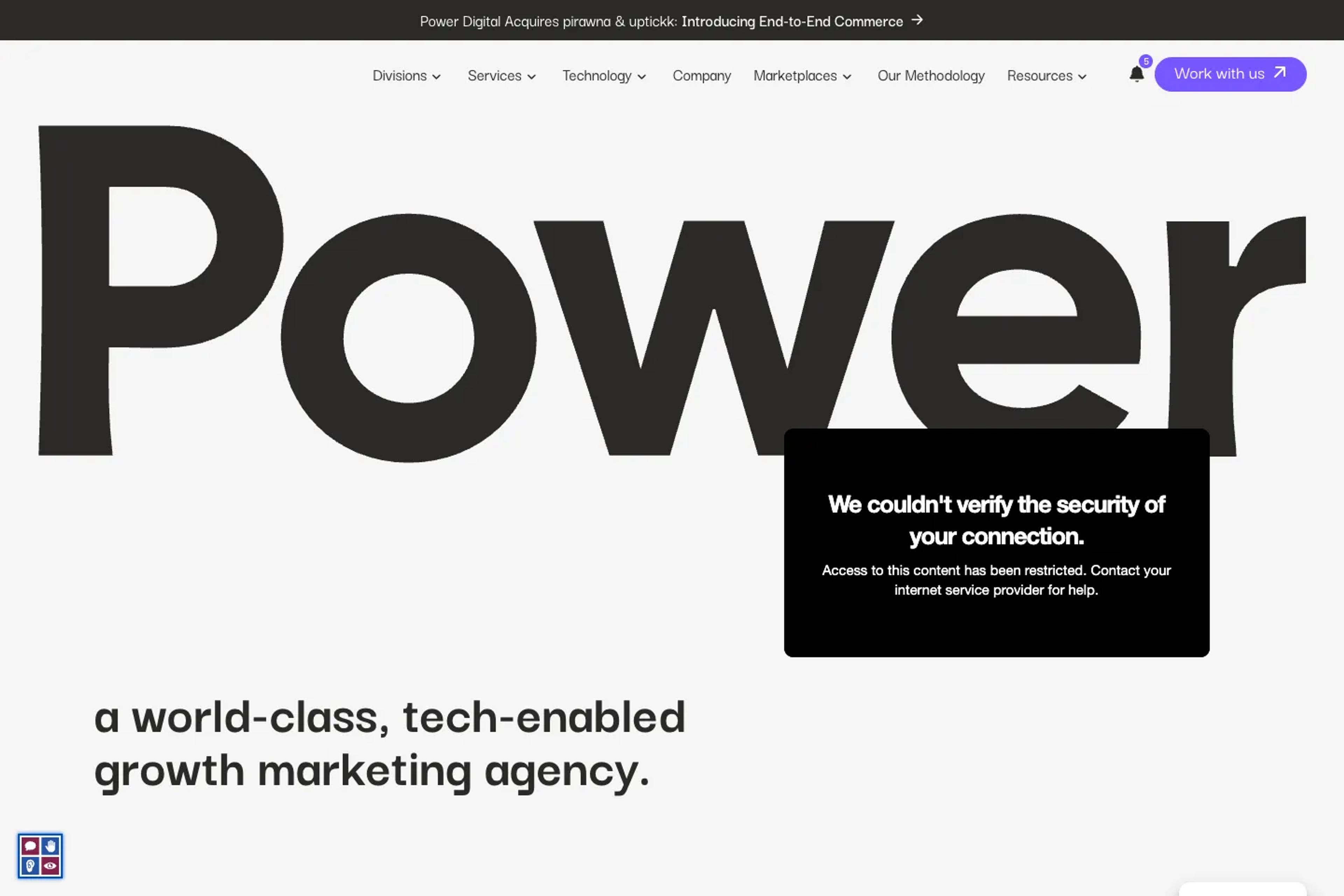 Power Digital website homepage