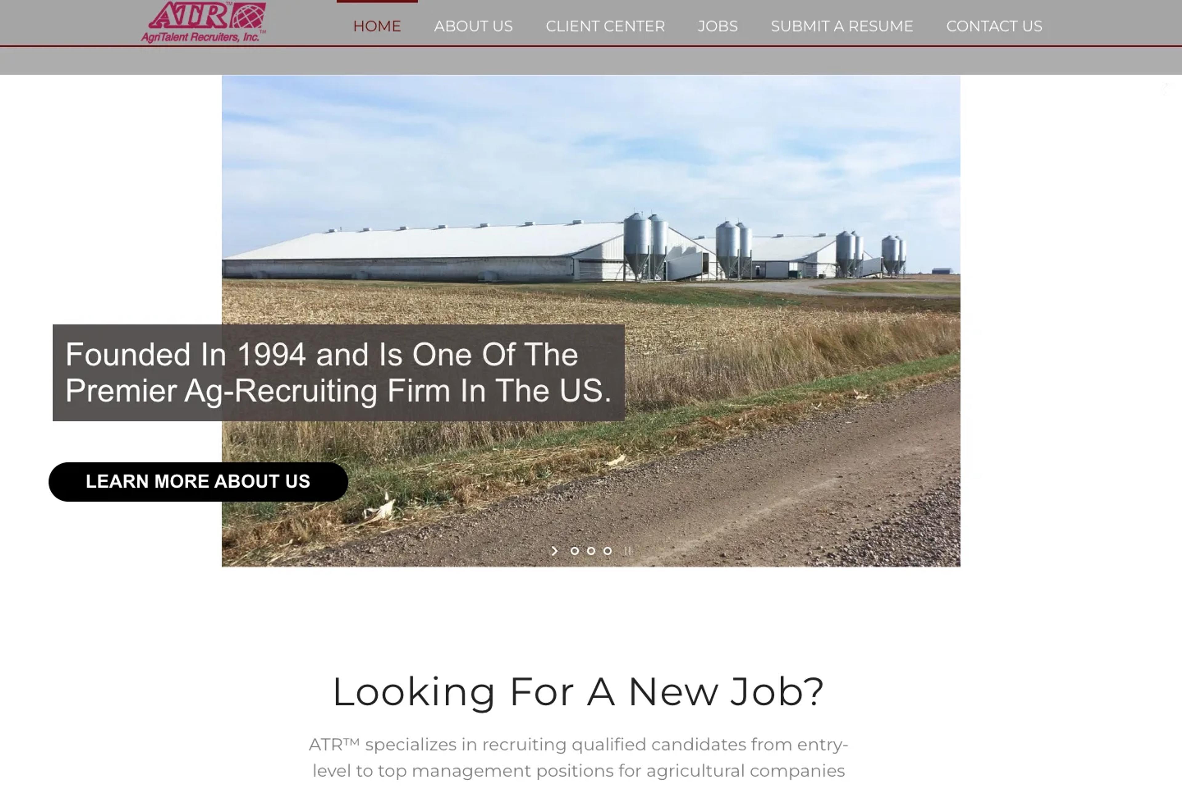 AgriTalent Recruiters website homepage