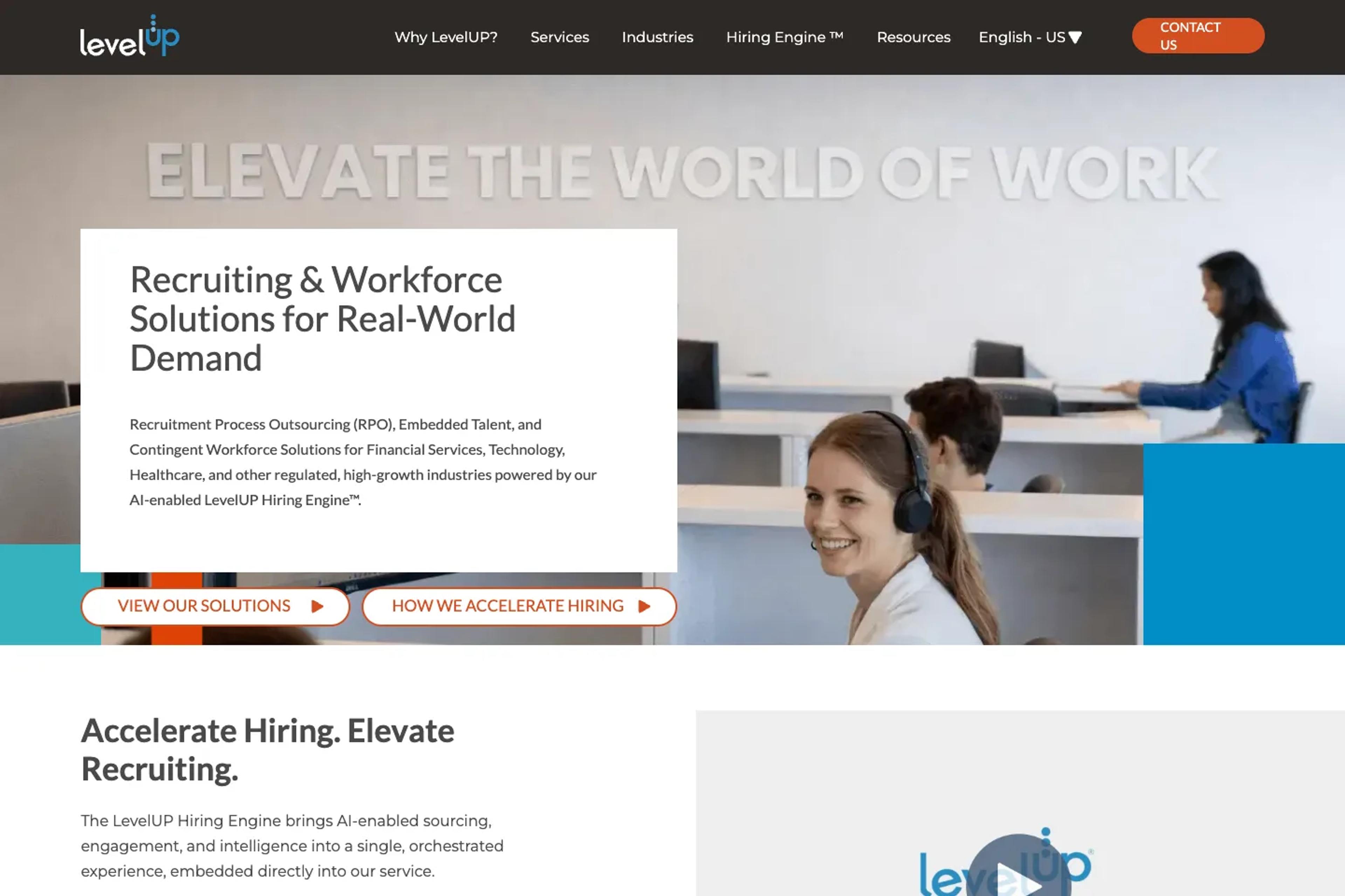 LevelUP HCS website homepage