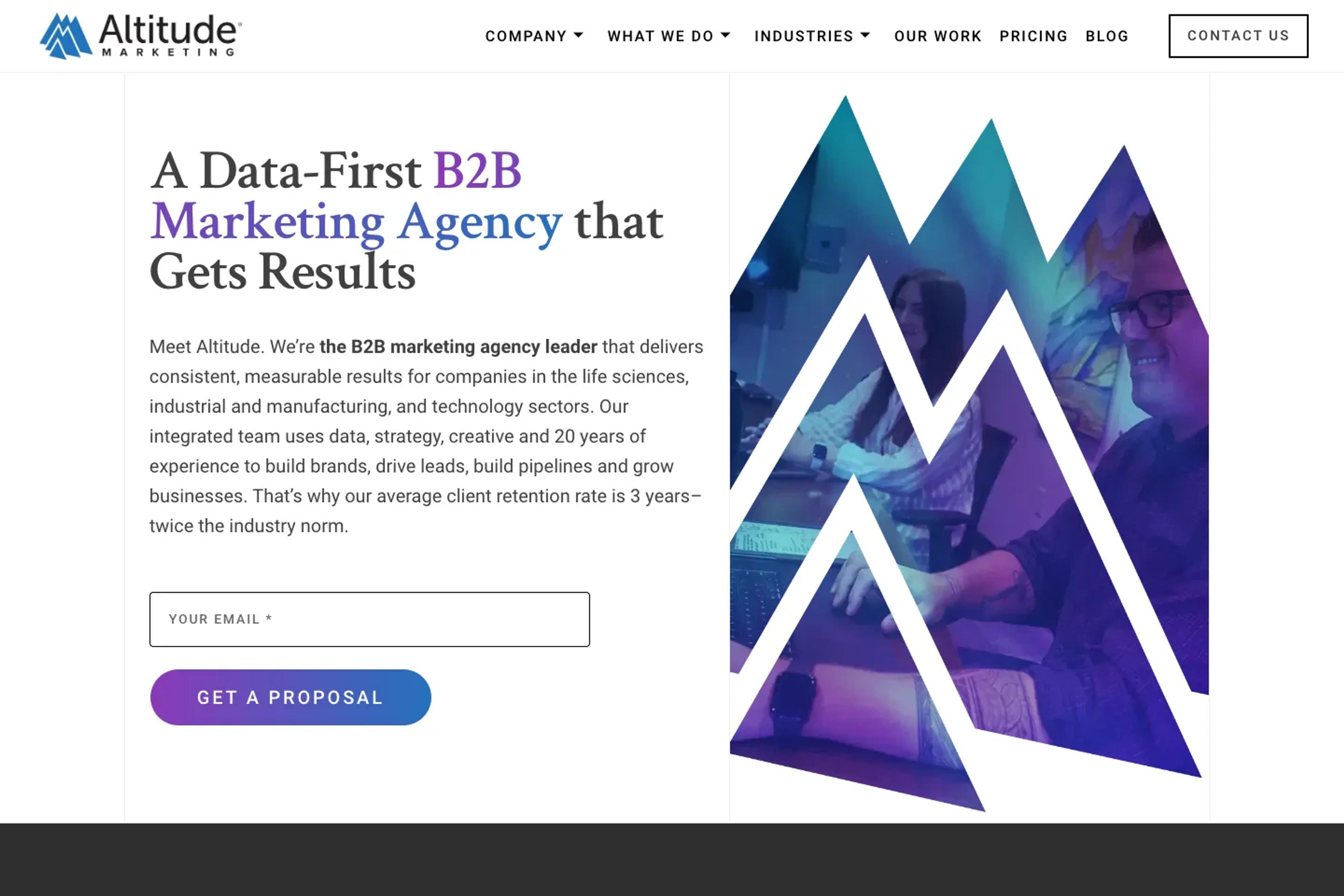 Altitude Marketing website homepage