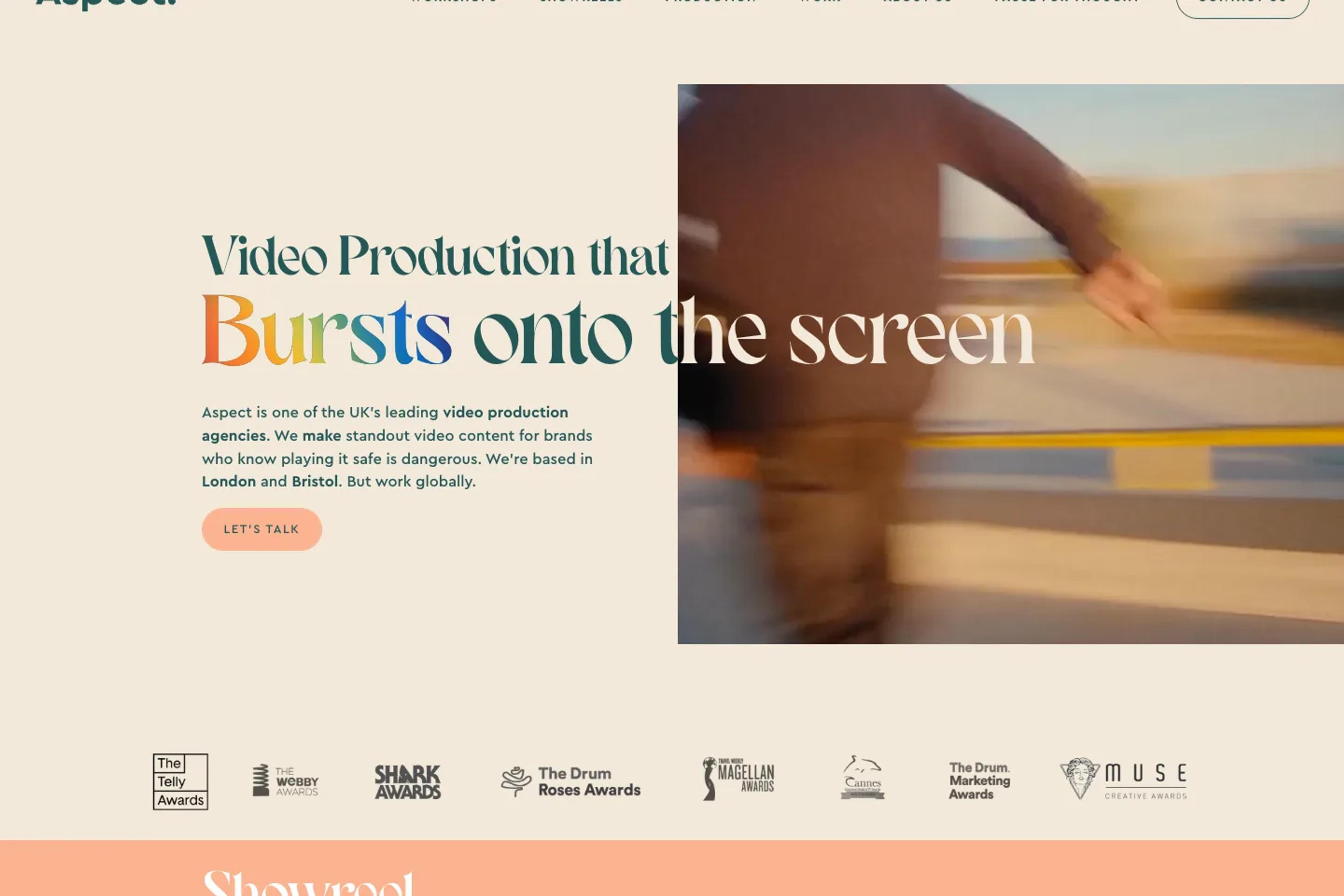 Aspect website homepage