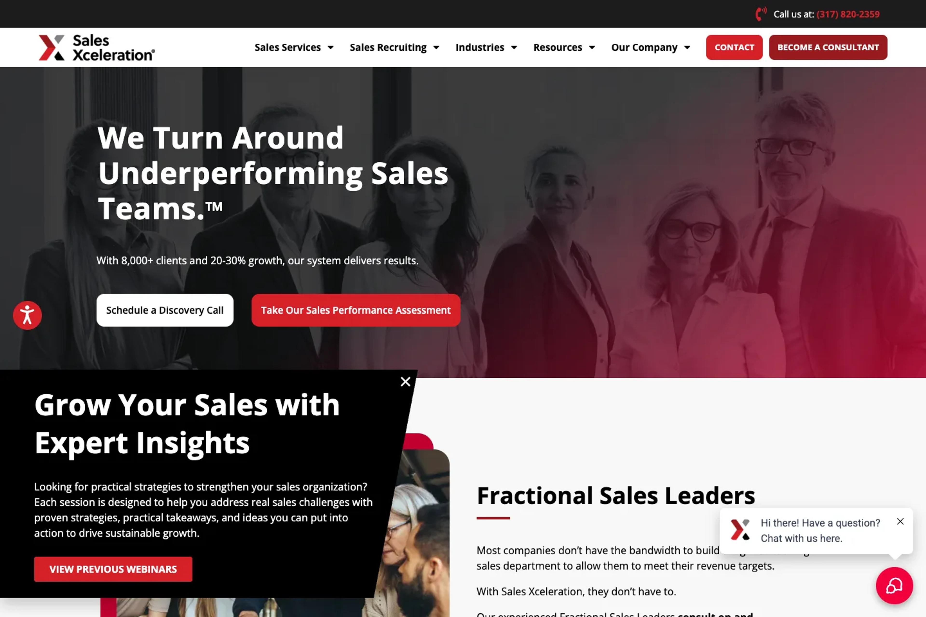 Sales Xceleration website homepage