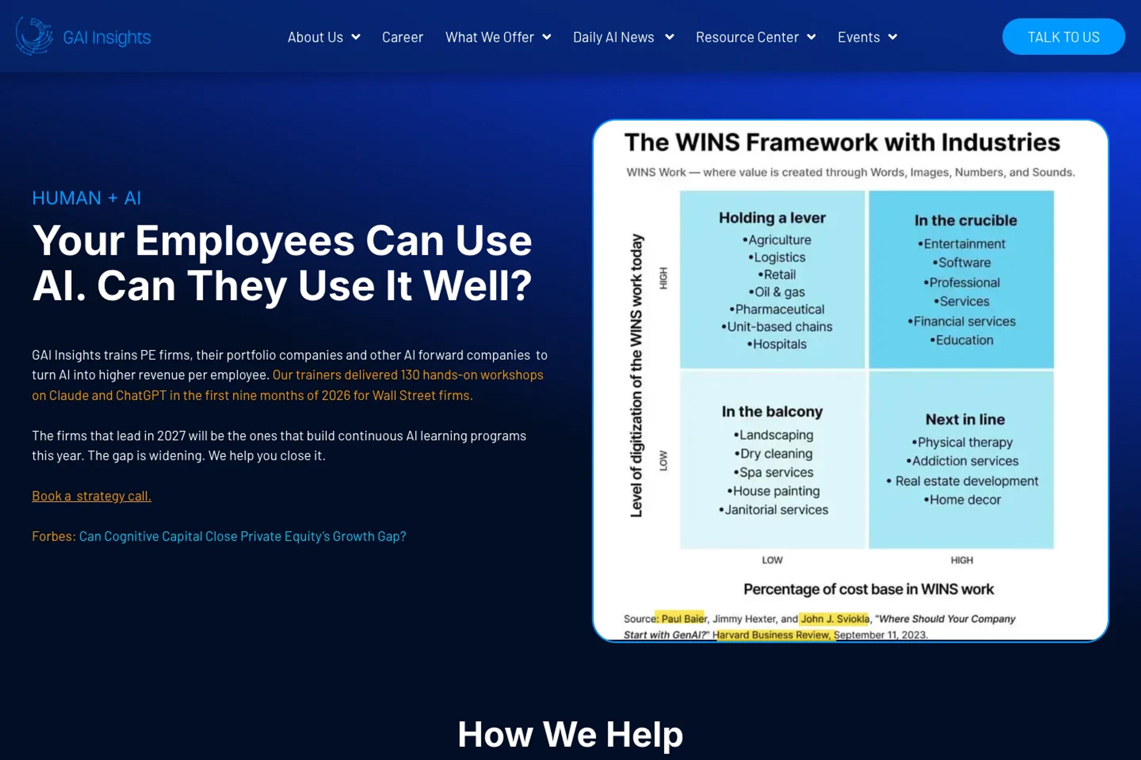 GAI Insights website homepage