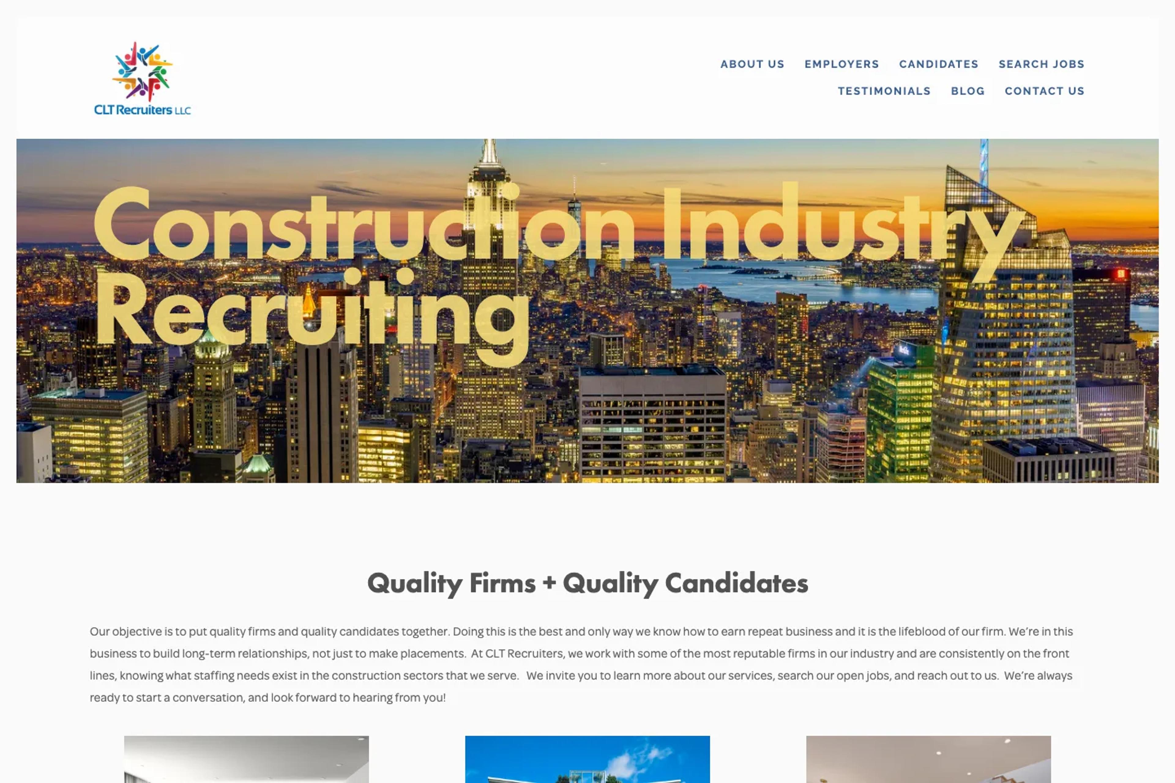 CLT Recruiters website homepage