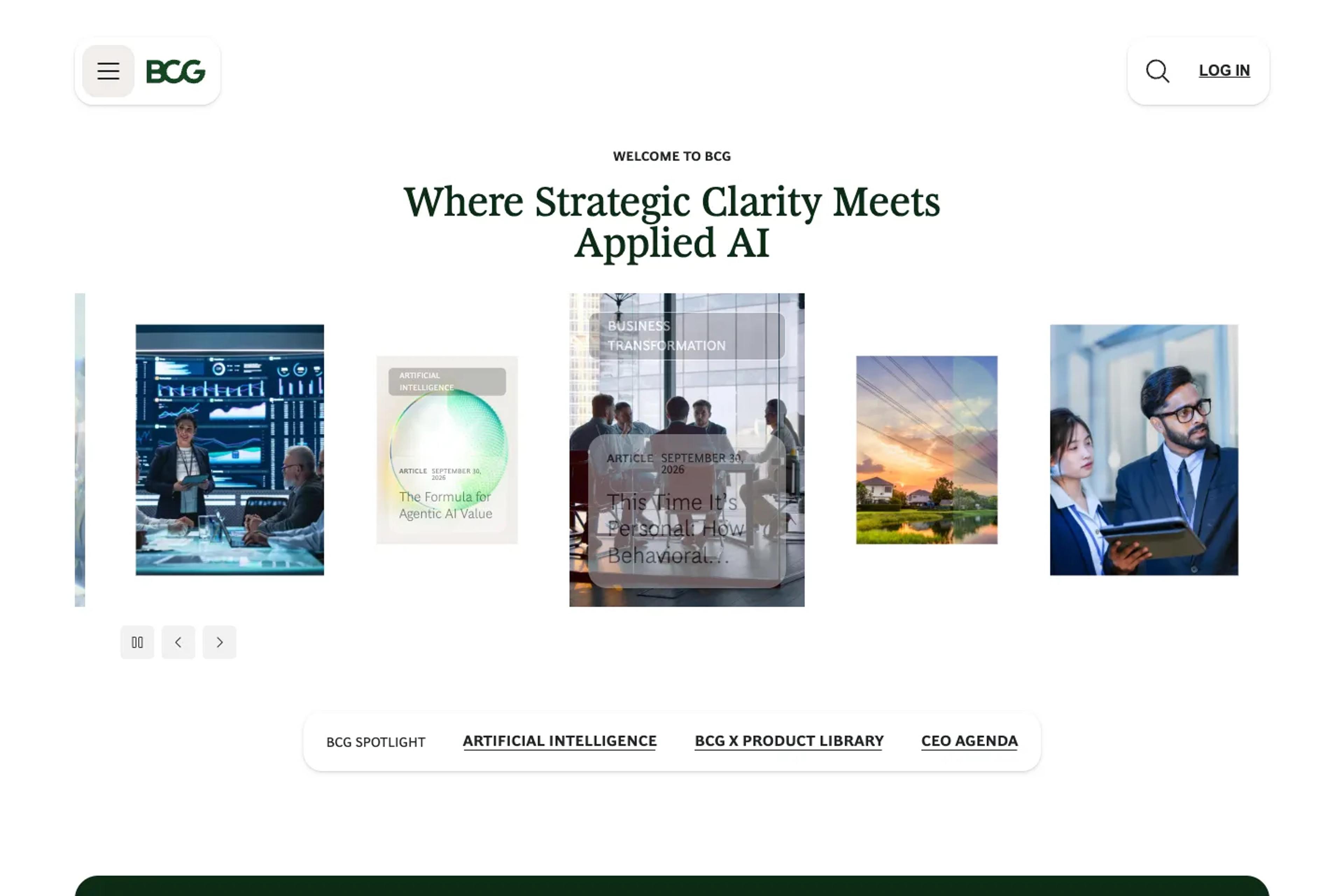 Boston Consulting Group website homepage
