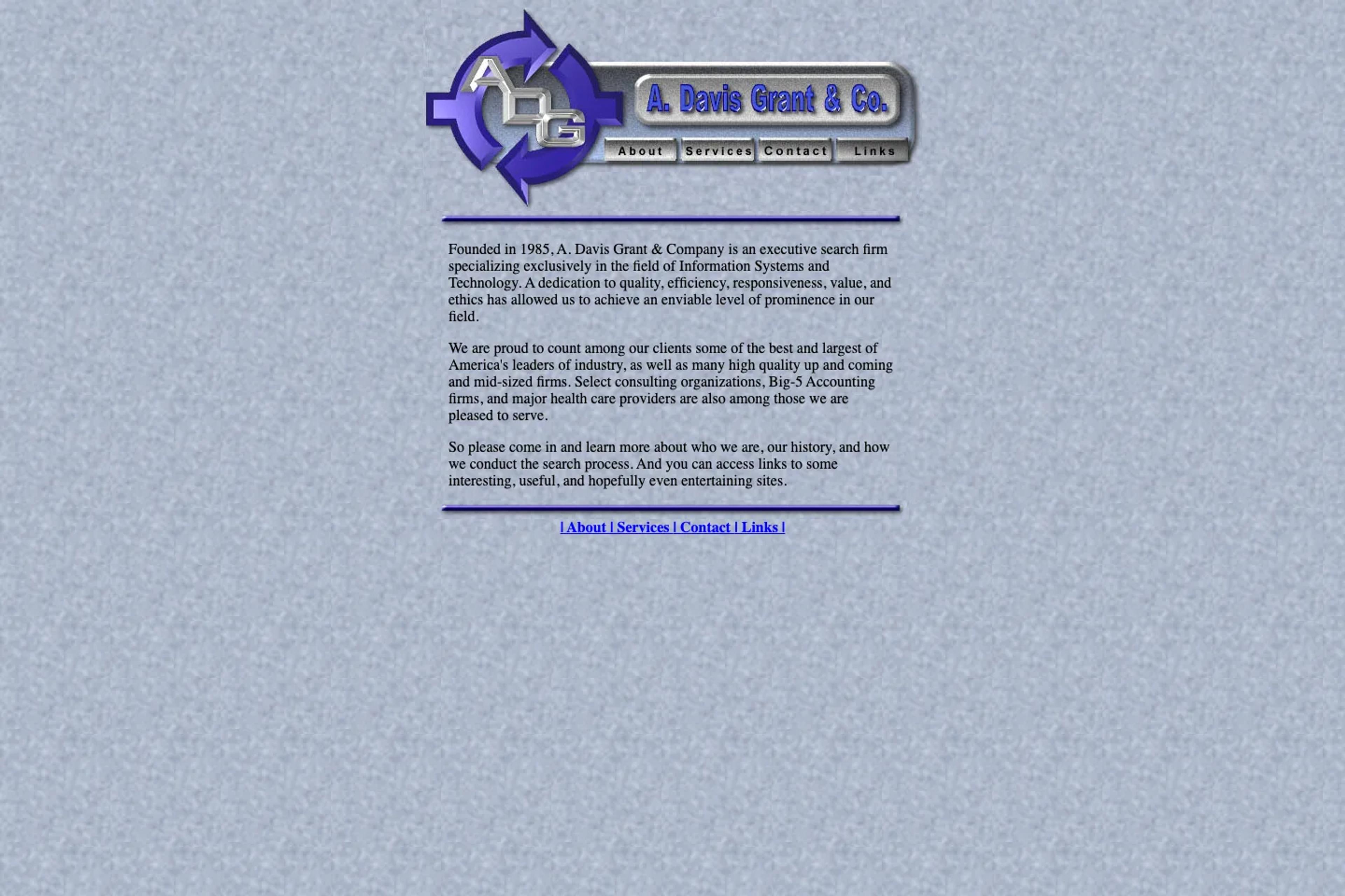 A. Davis Grant & Company website homepage