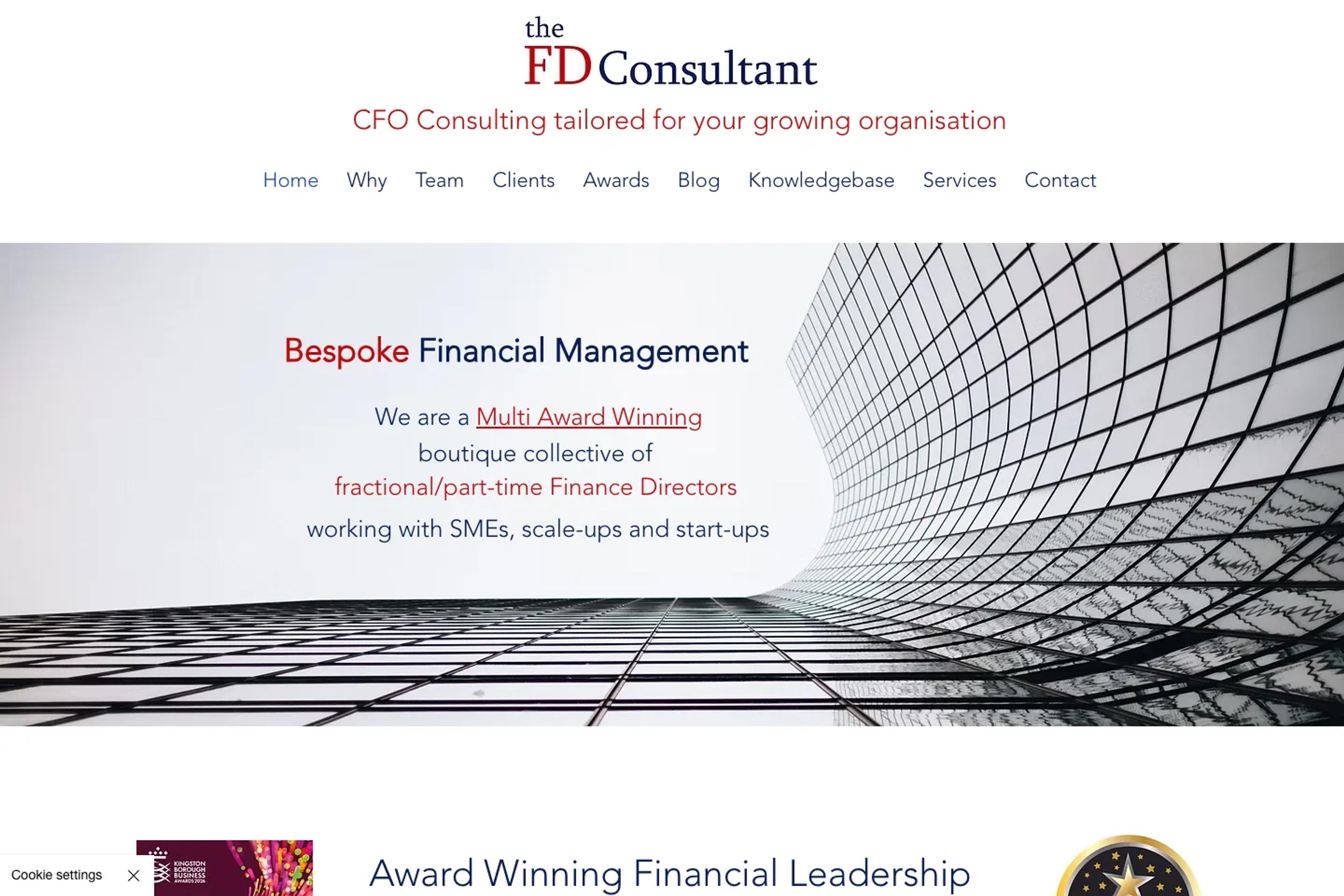 The FD Consultant website homepage