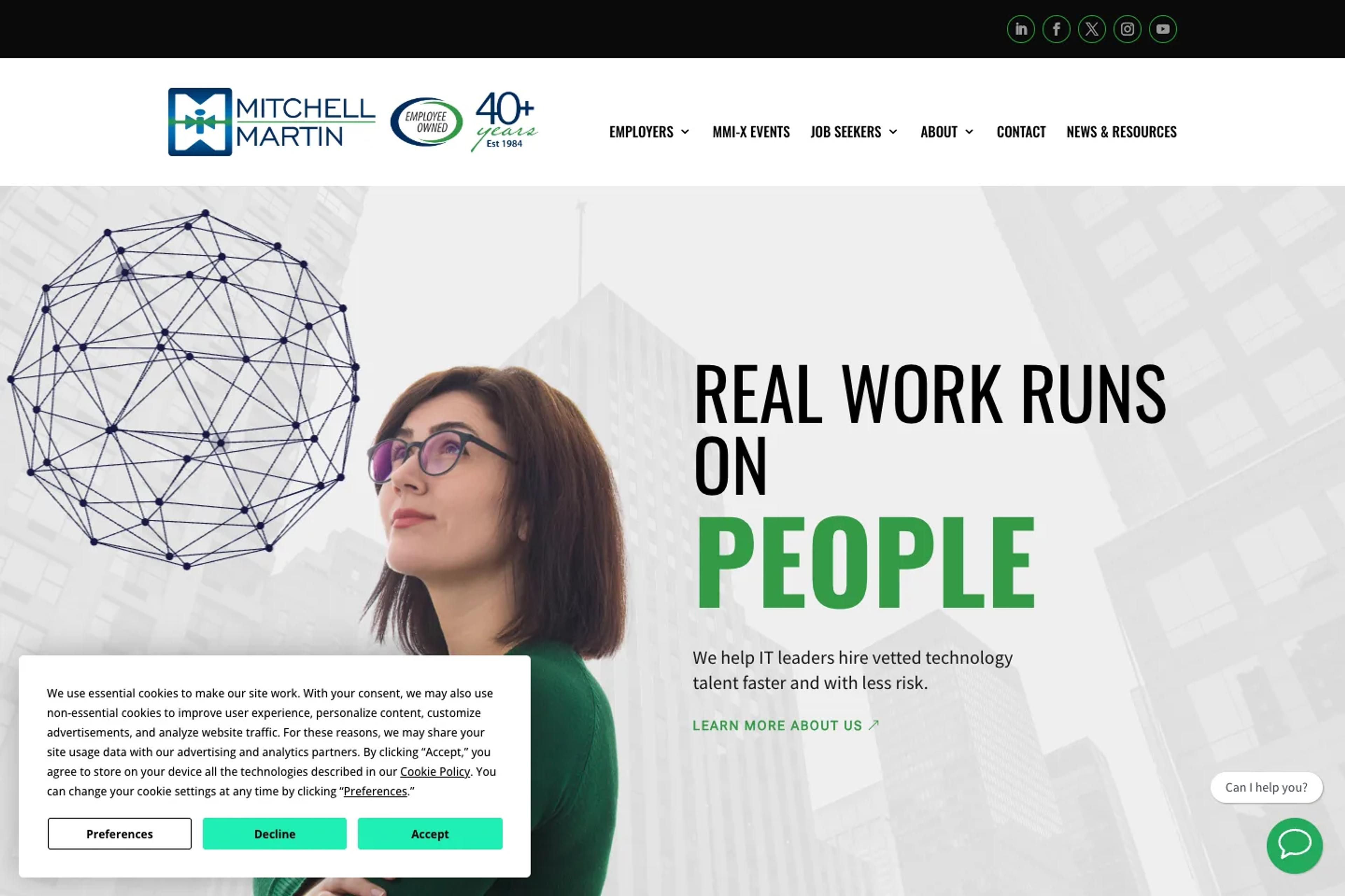 Mitchell Martin website homepage