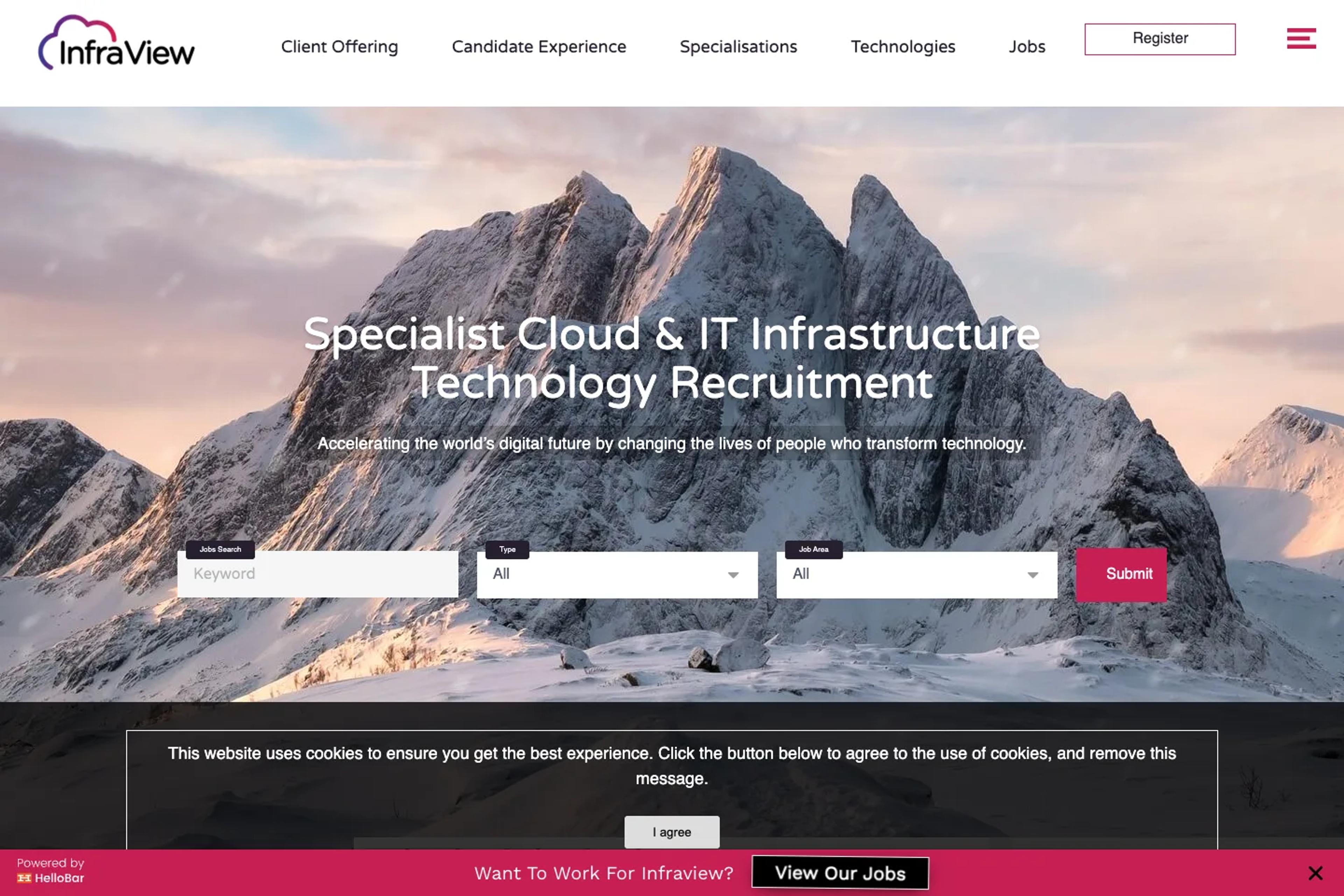 InfraView website homepage