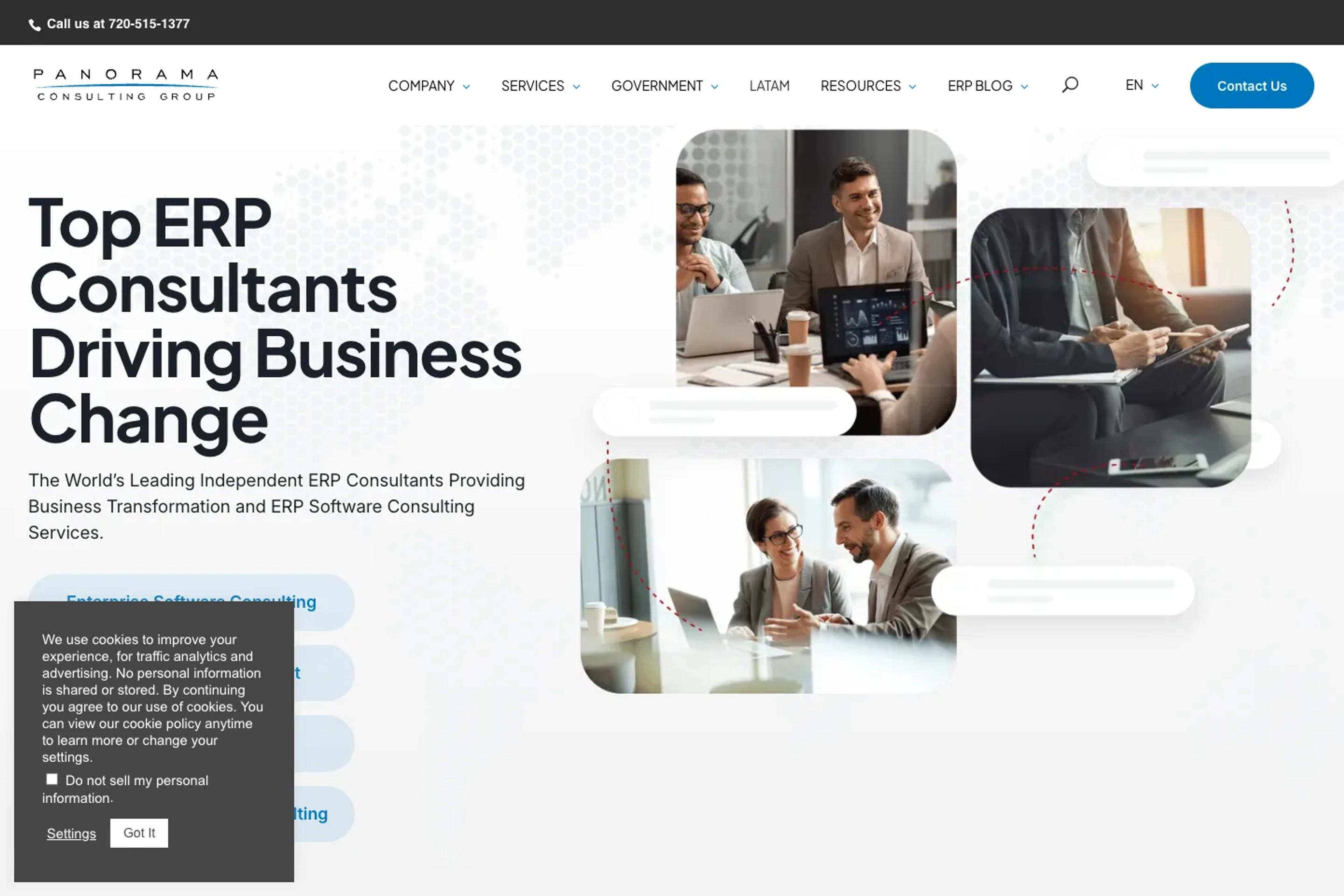 Panorama Consulting Group website homepage