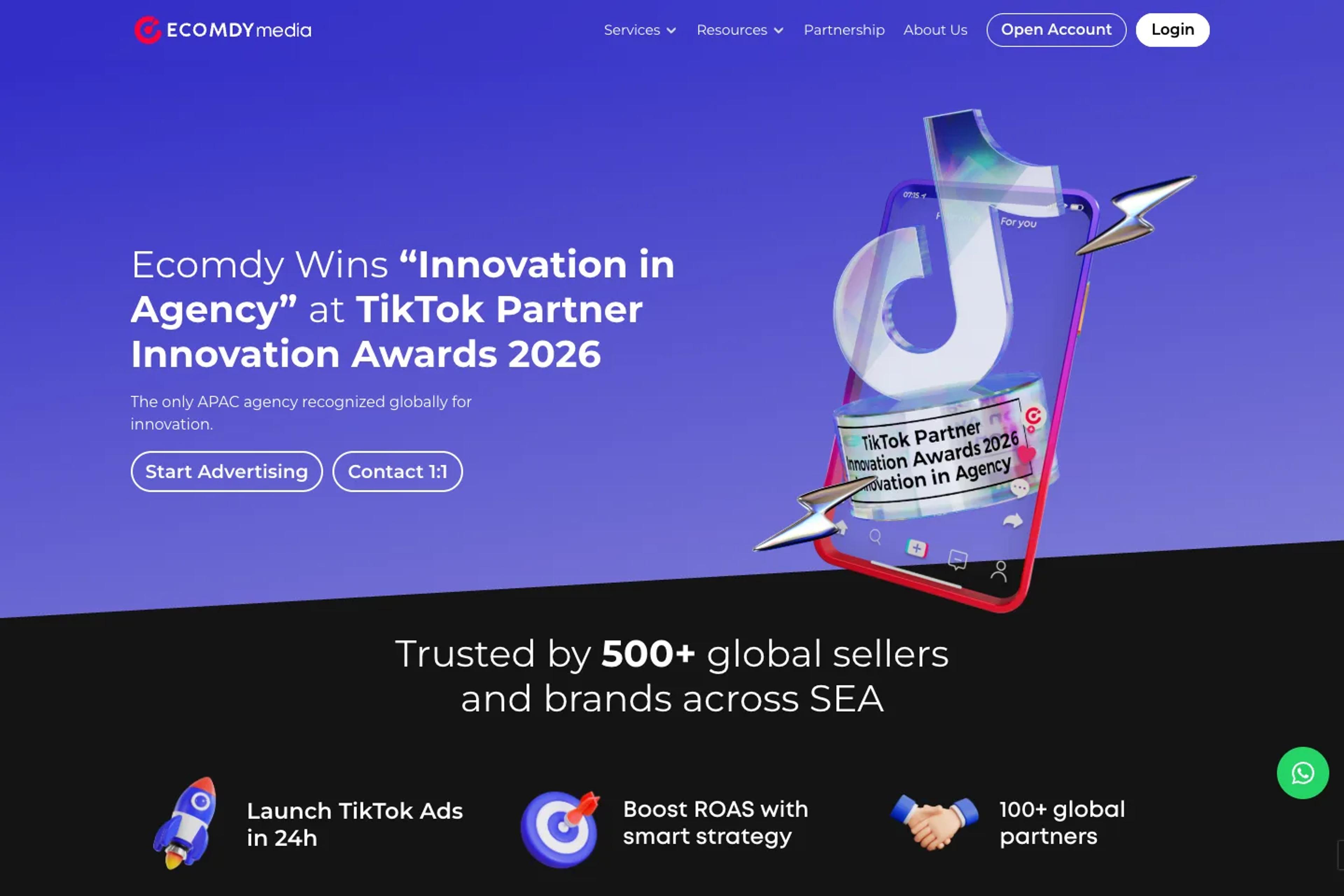 Ecomdy Media website homepage