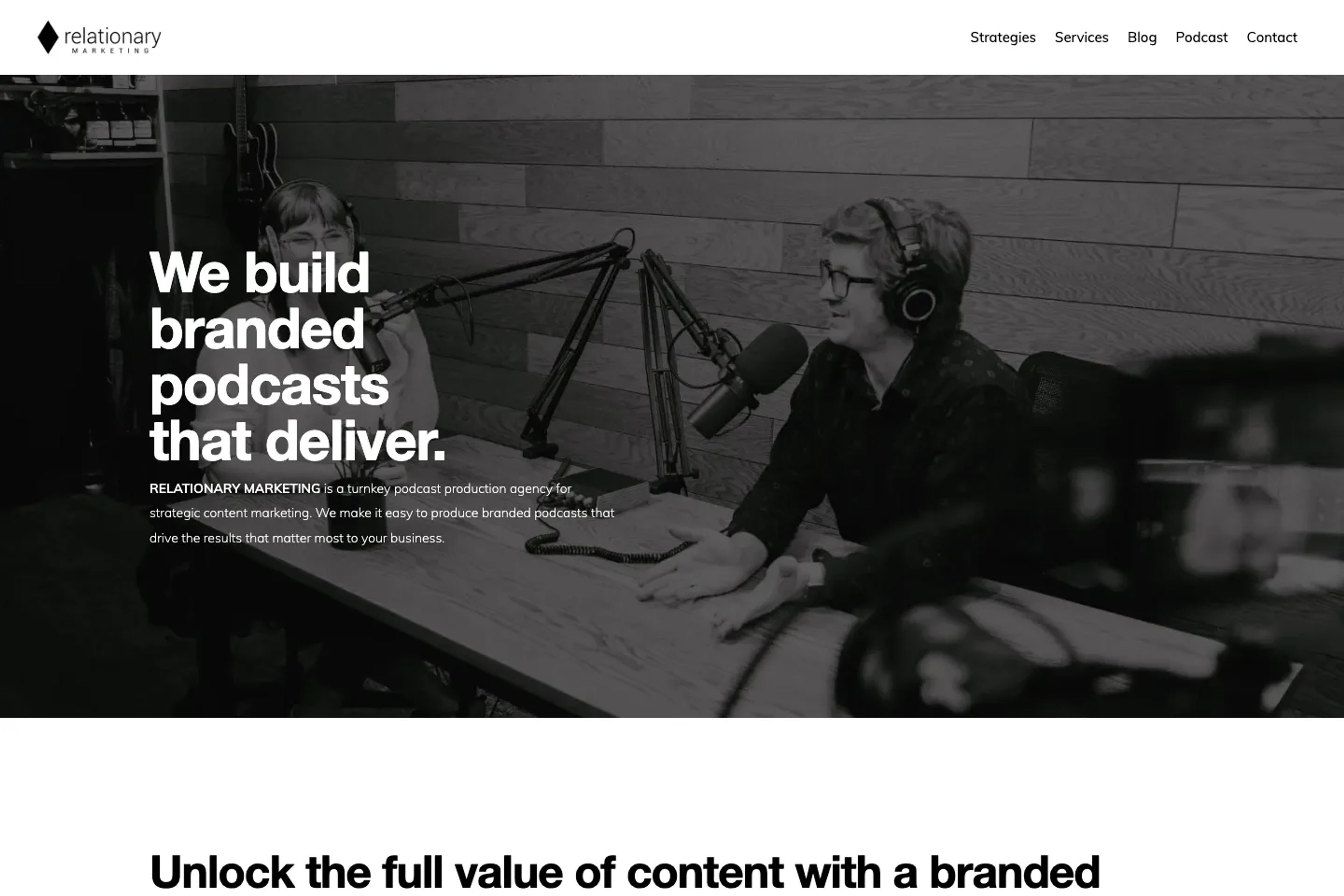 Relationary Marketing website homepage