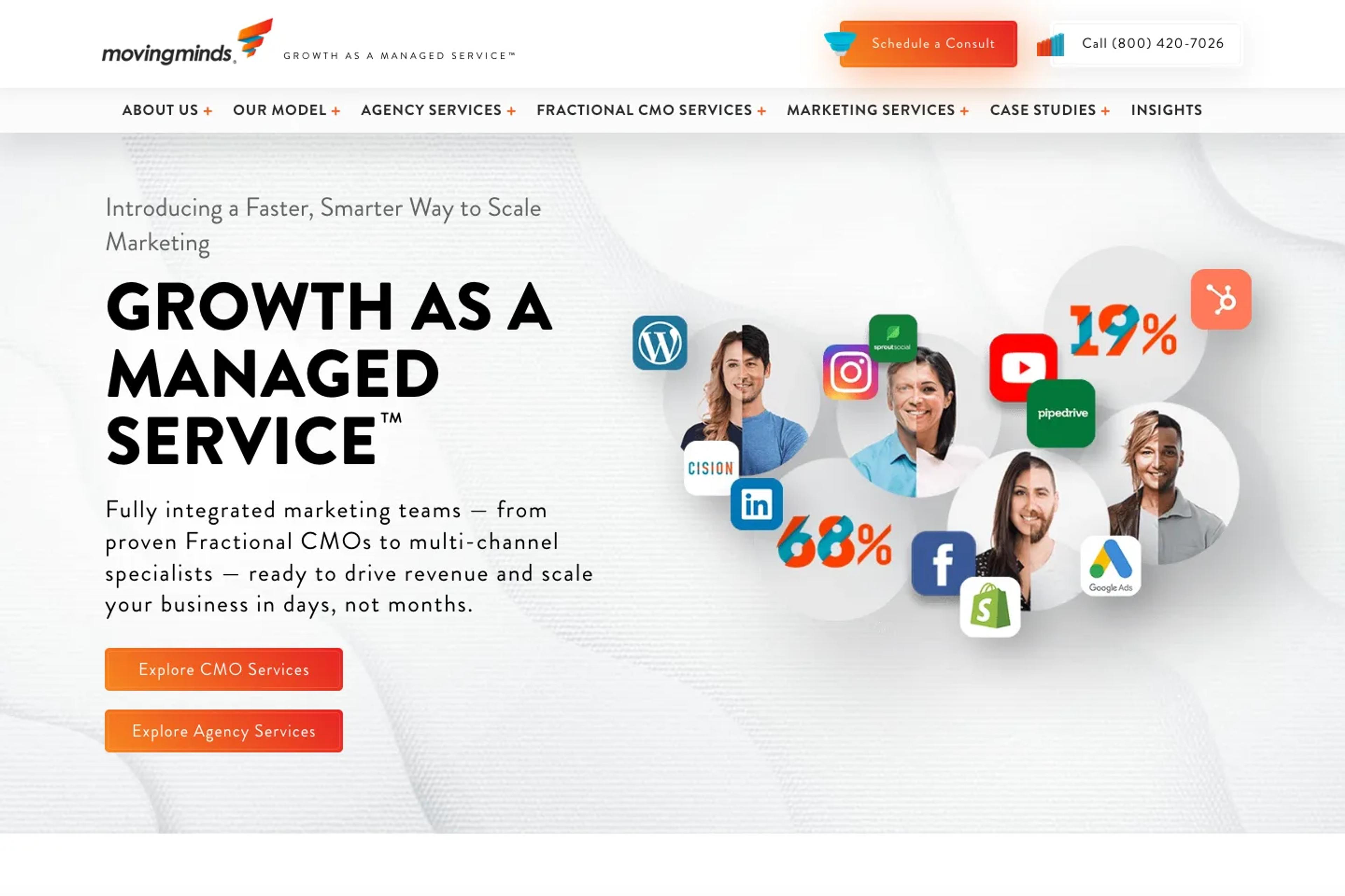 Moving Minds website homepage