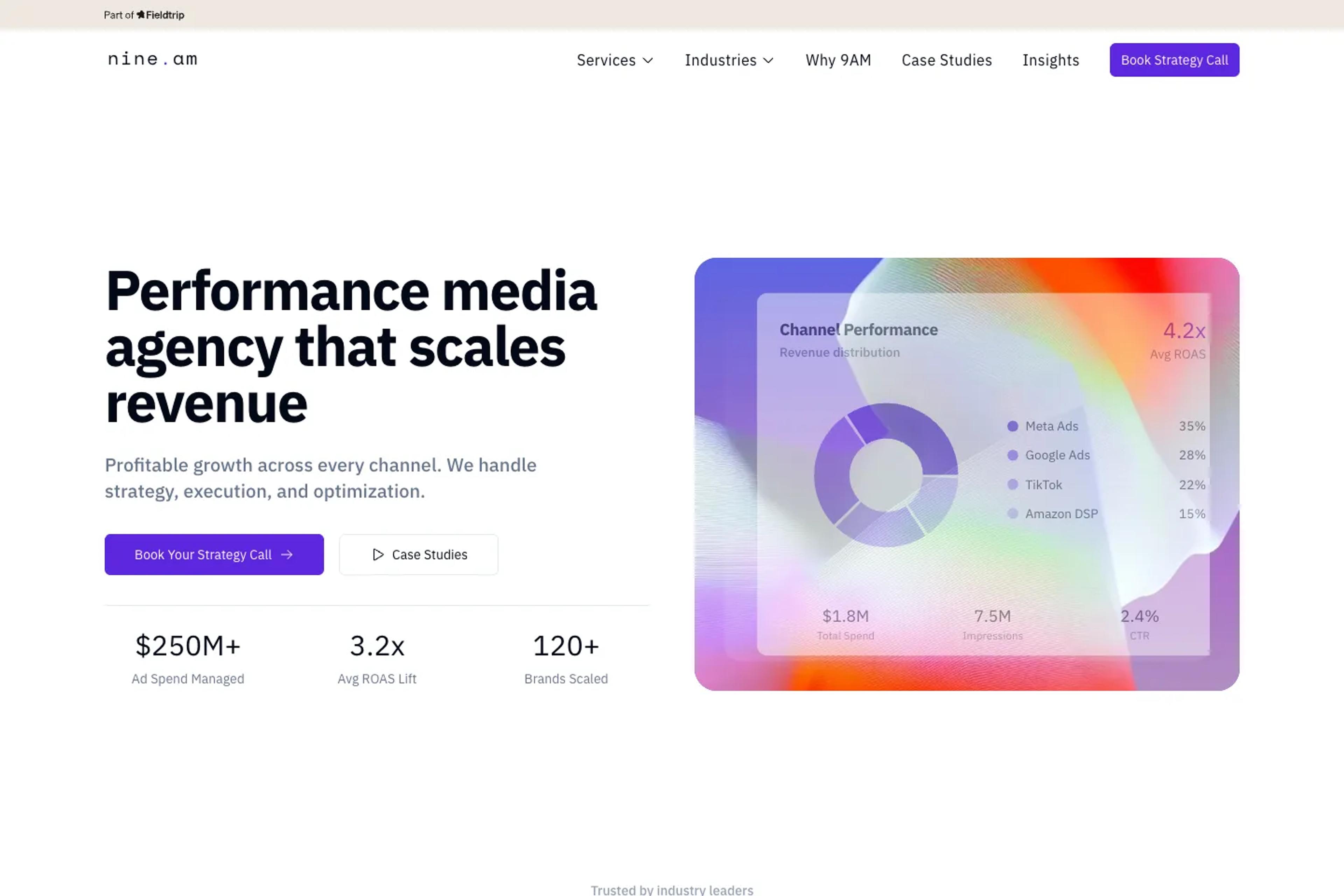 9AM website homepage