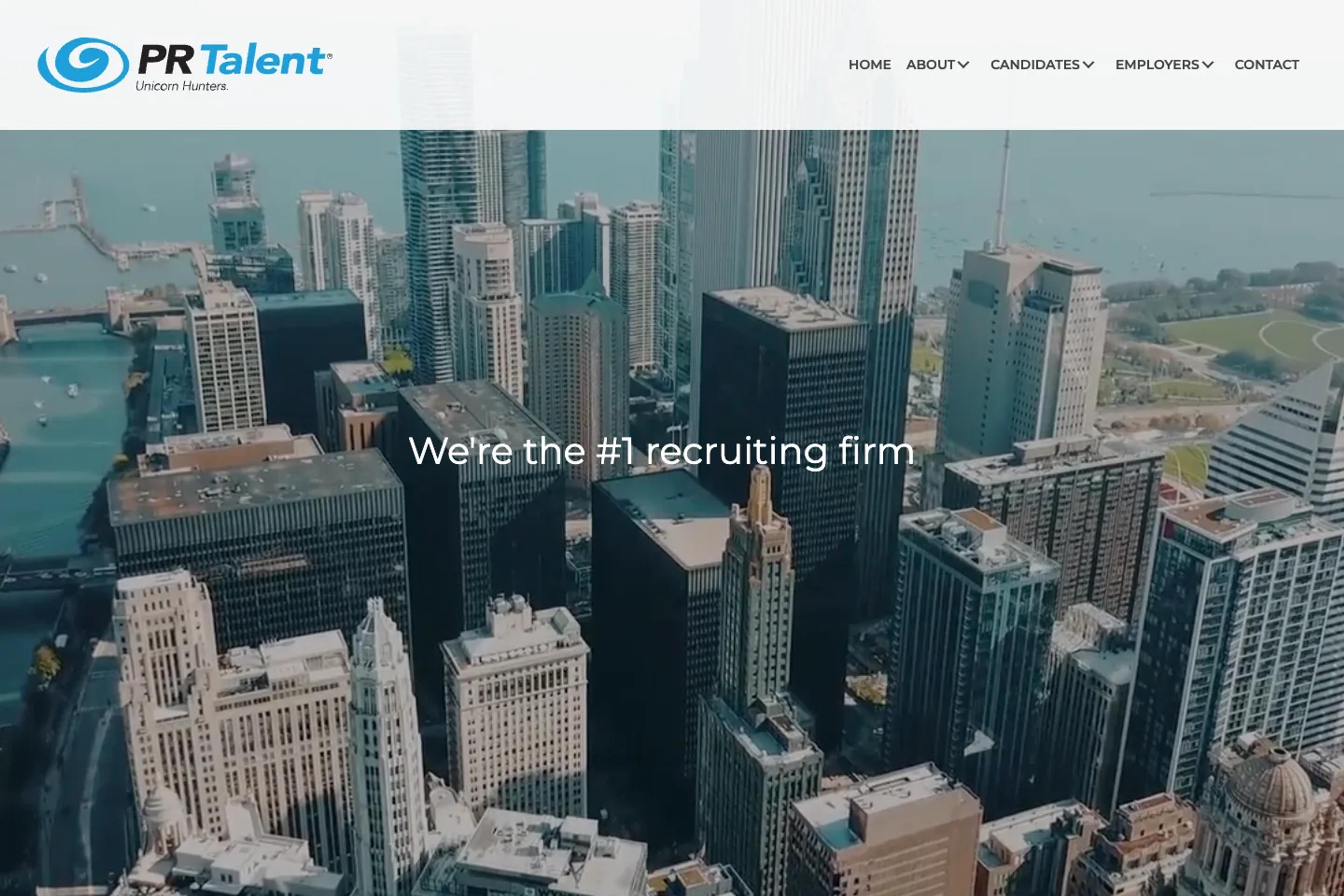 PR Talent website homepage