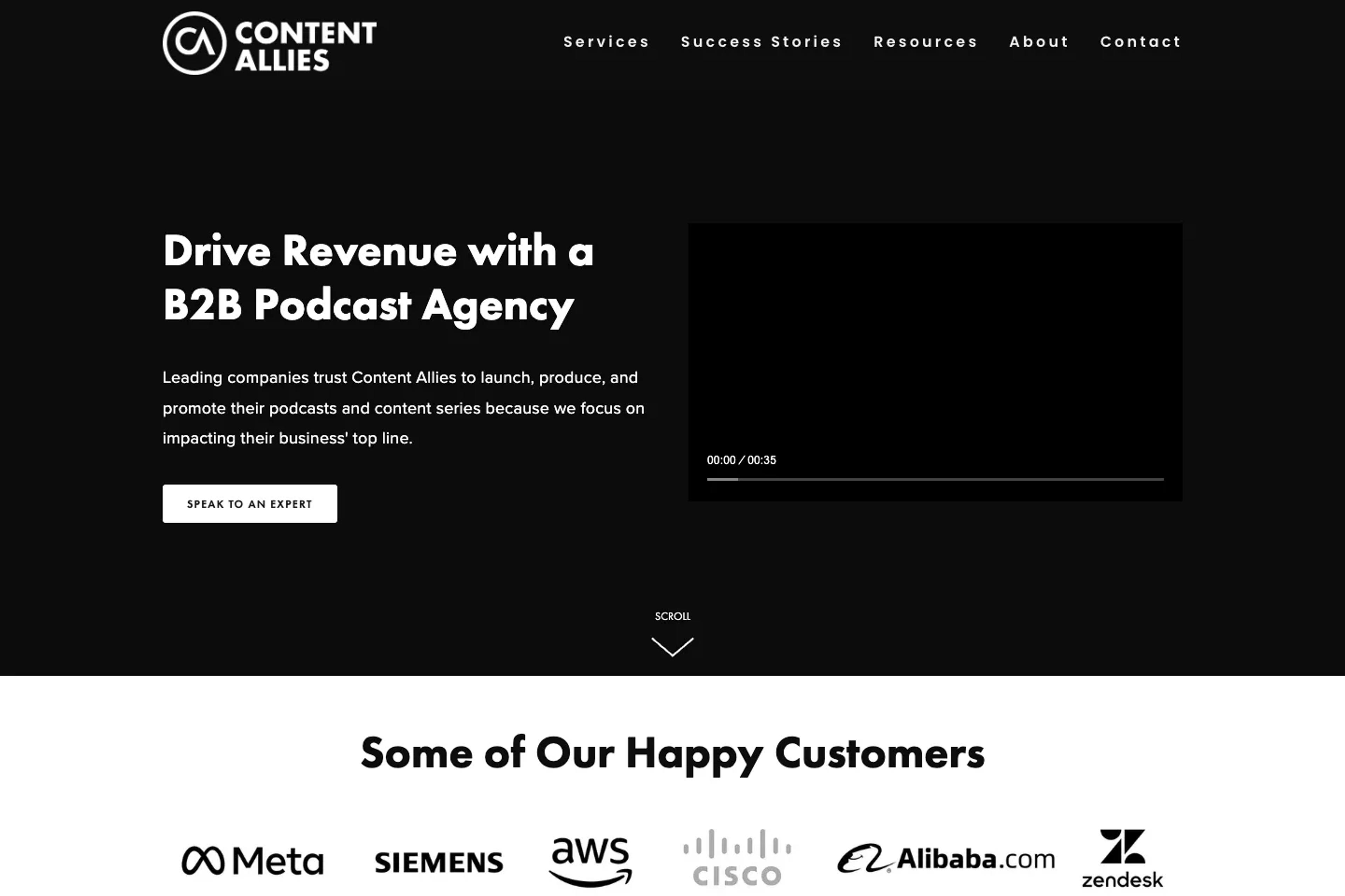 Content Allies website homepage