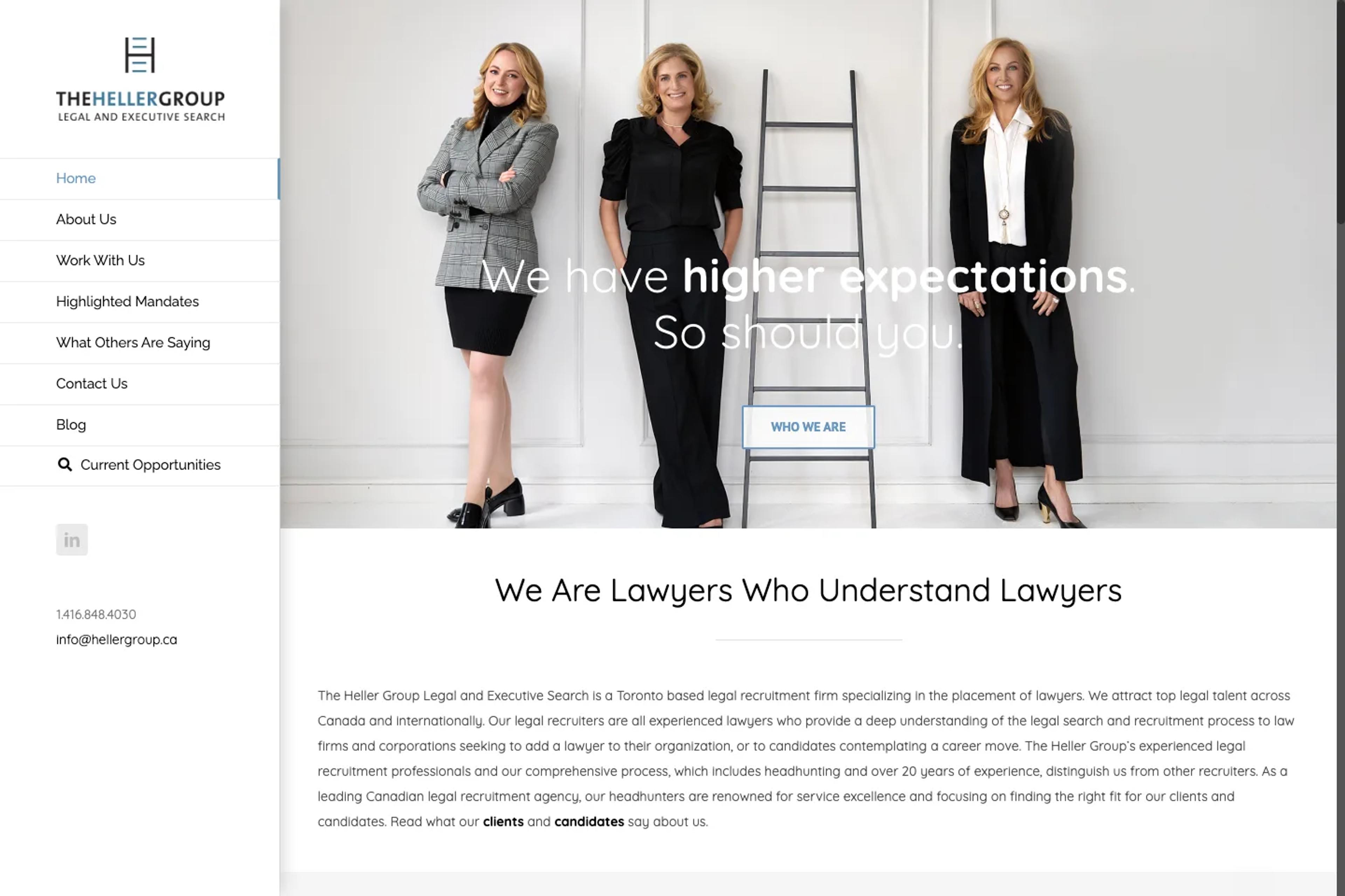The Heller Group website homepage