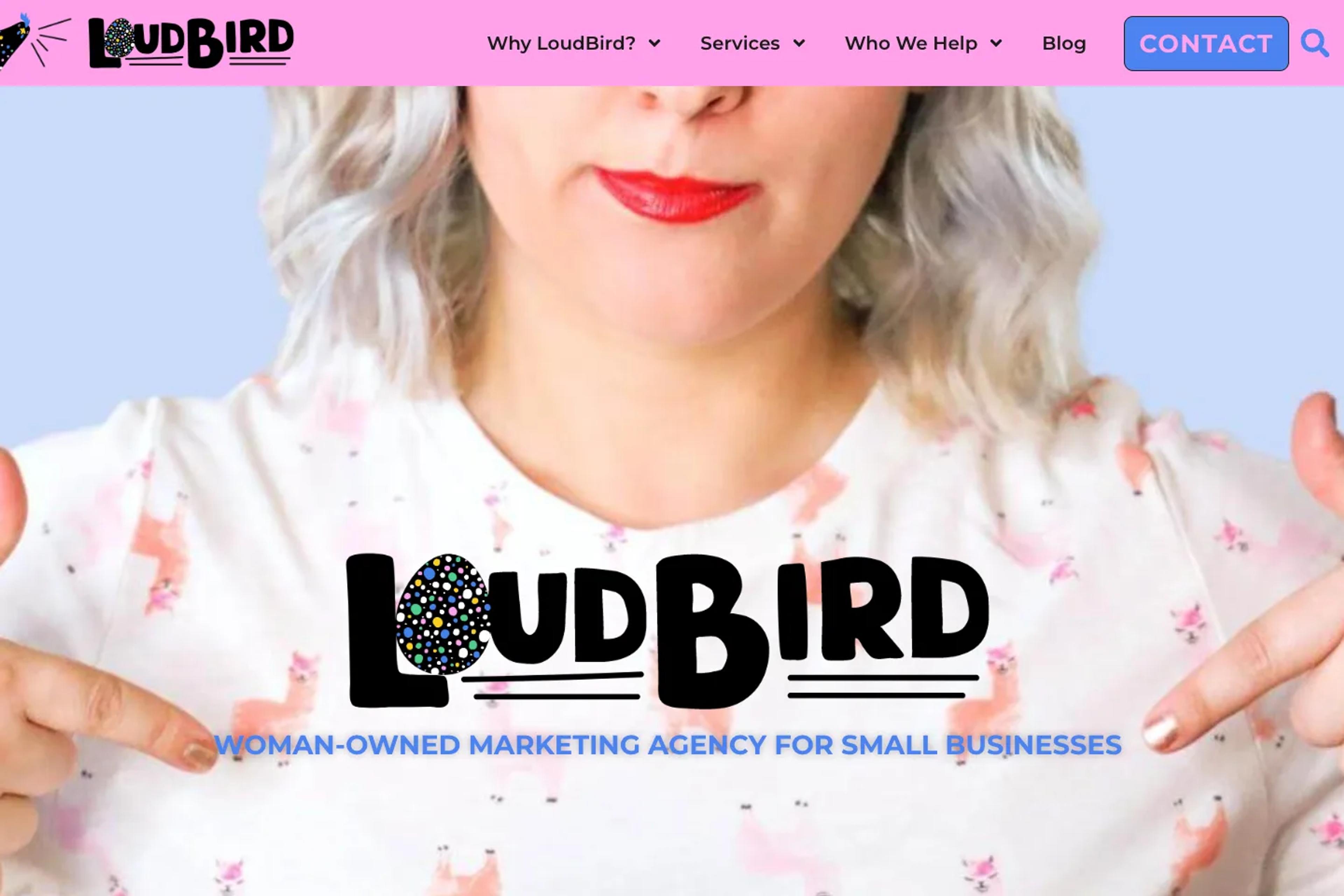LoudBird website homepage
