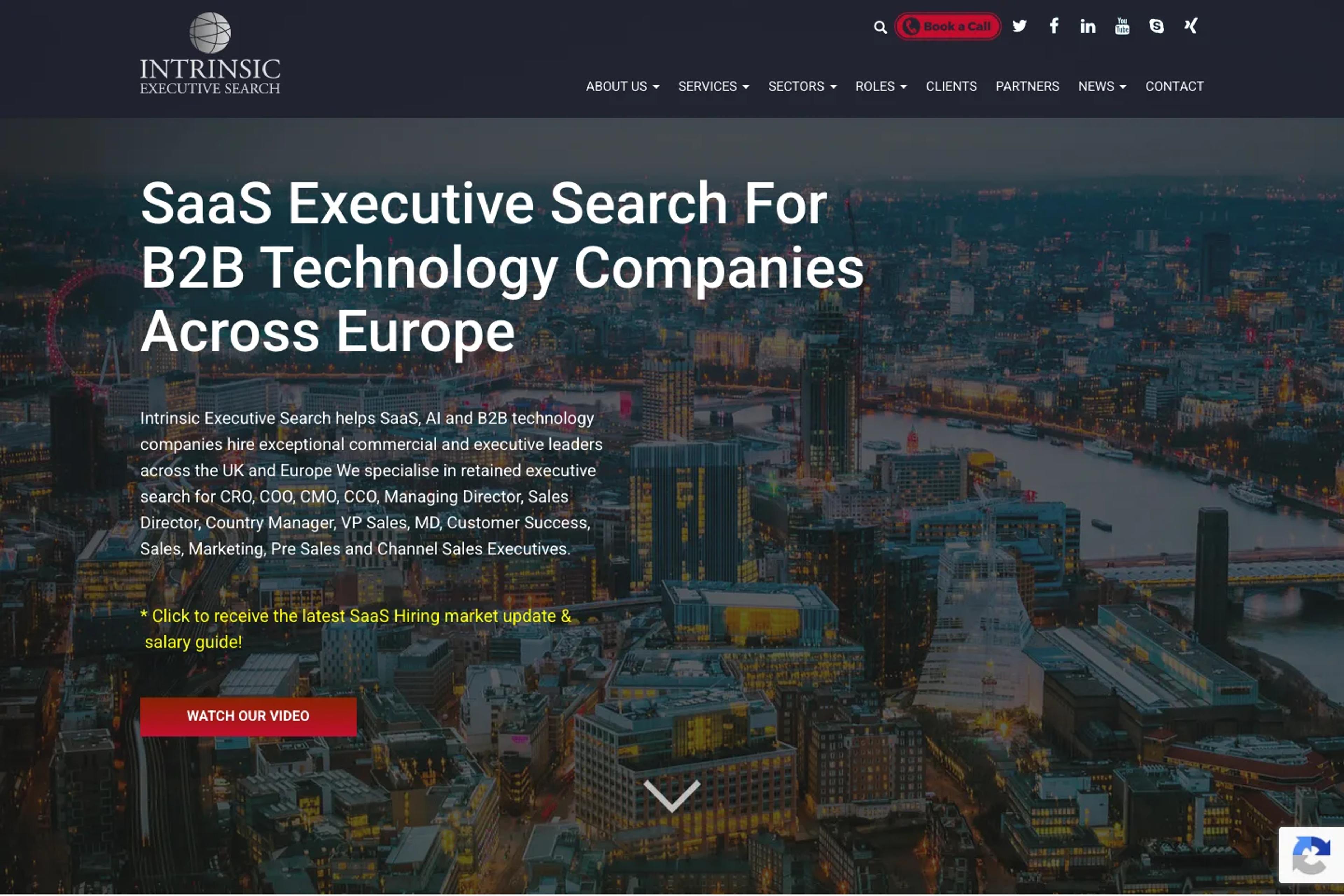 Intrinsic Executive Search website homepage