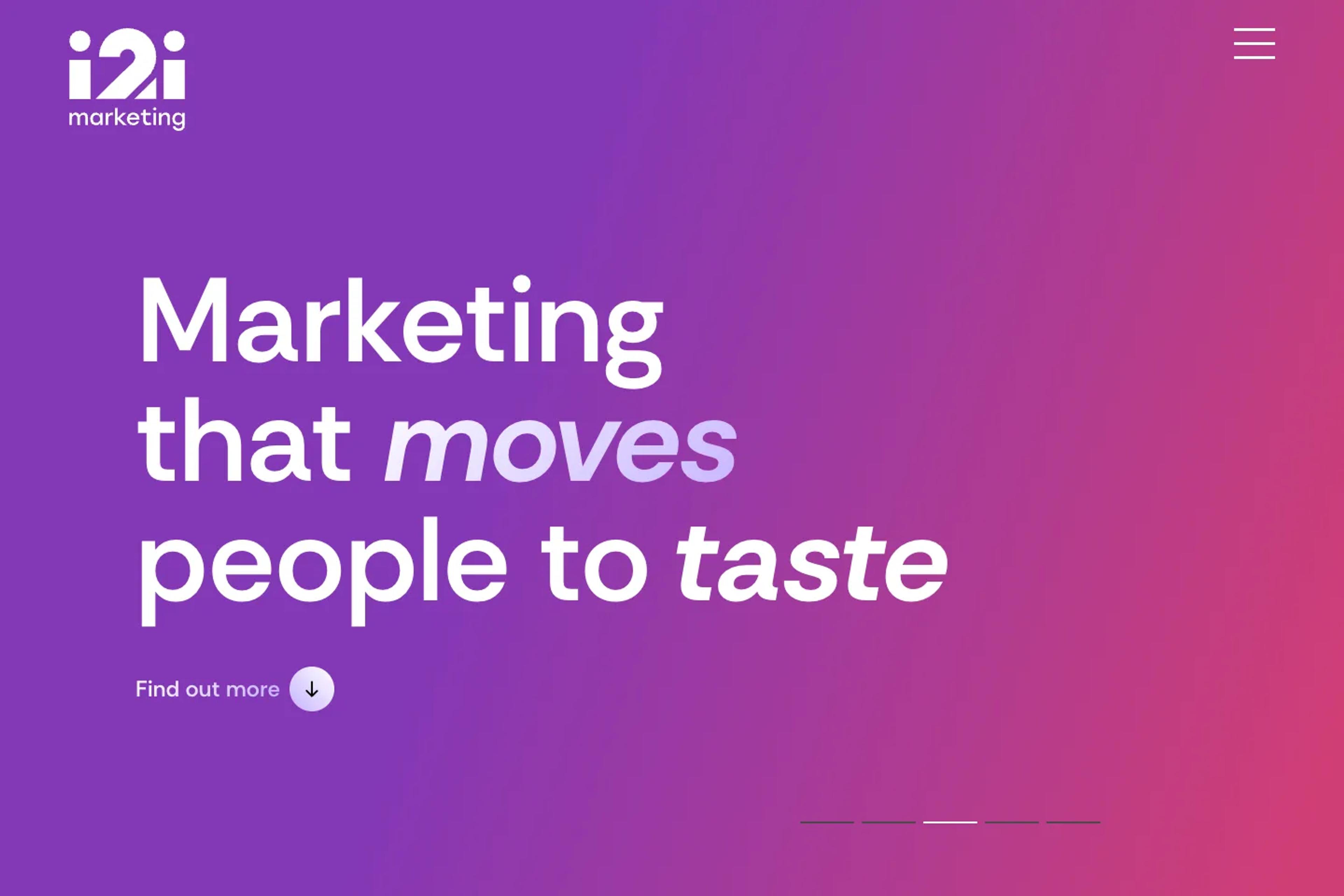 i2i Marketing website homepage