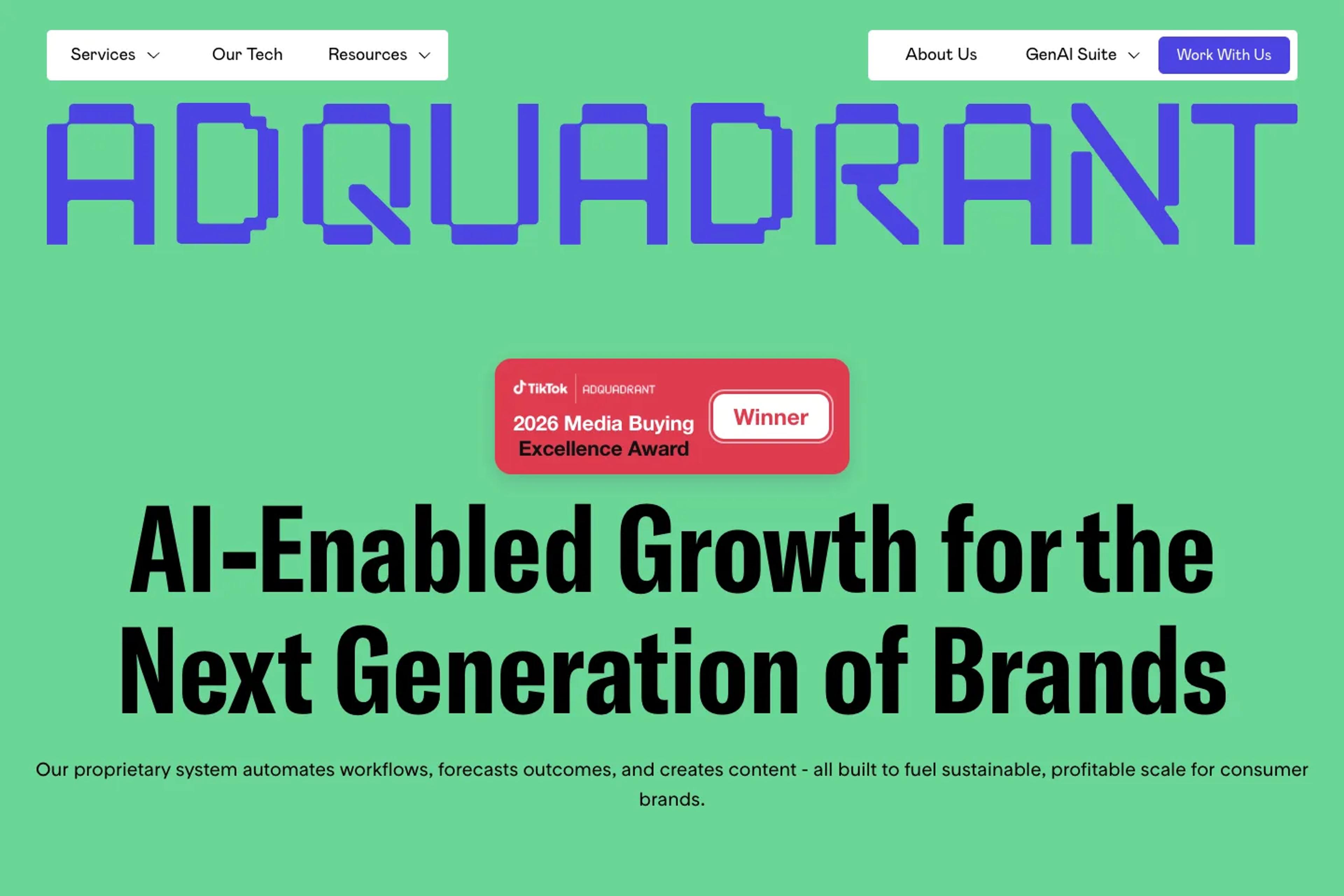 AdQuadrant website homepage