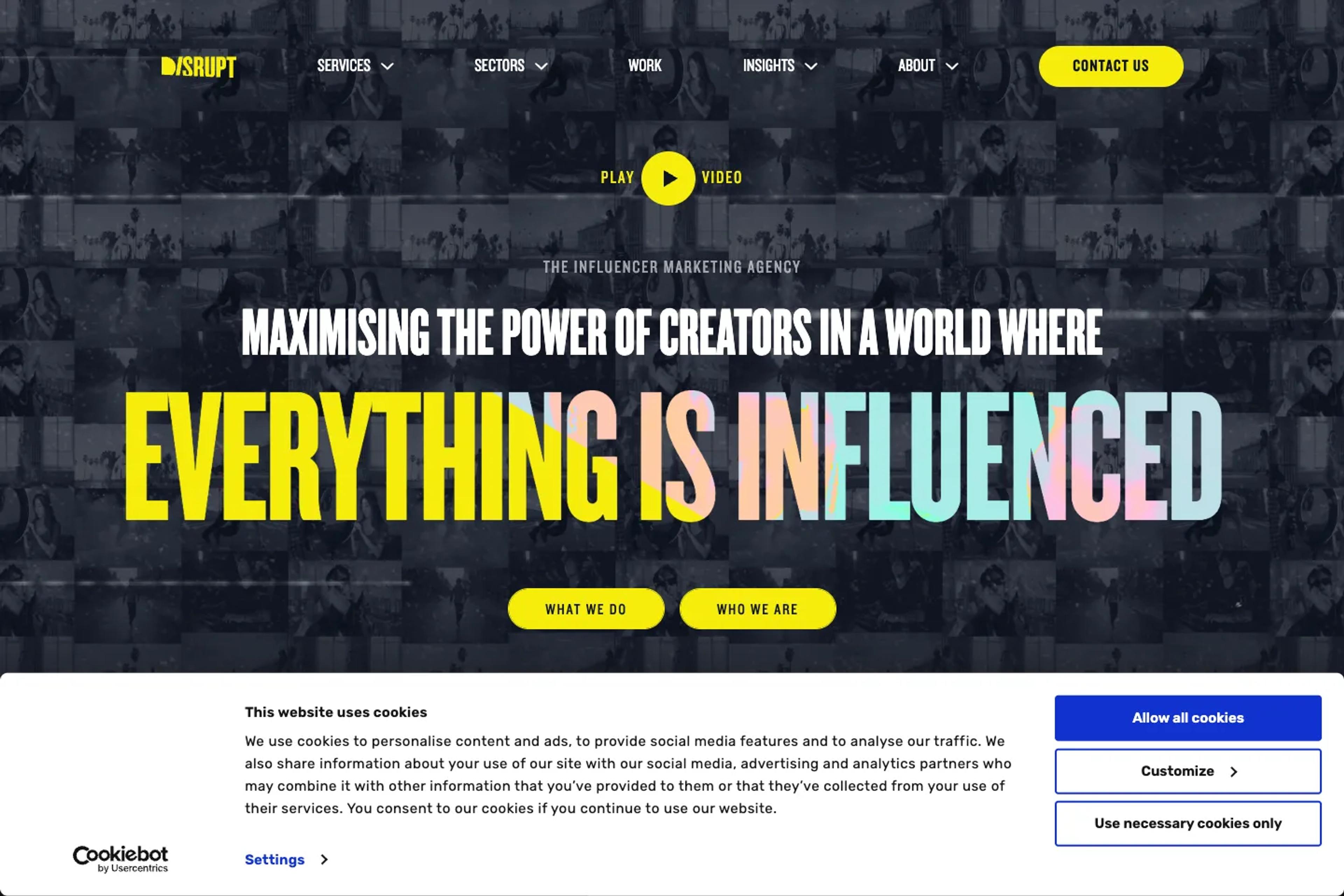 Disrupt website homepage