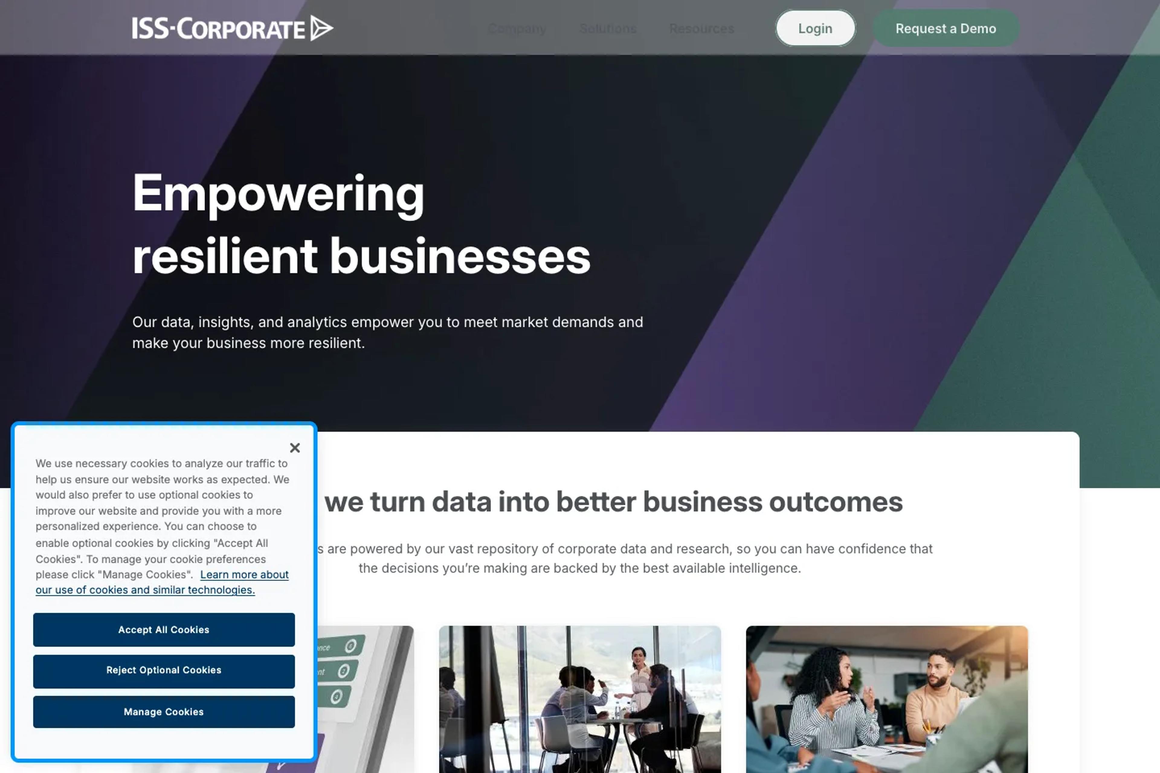 ISS-Corporate website homepage