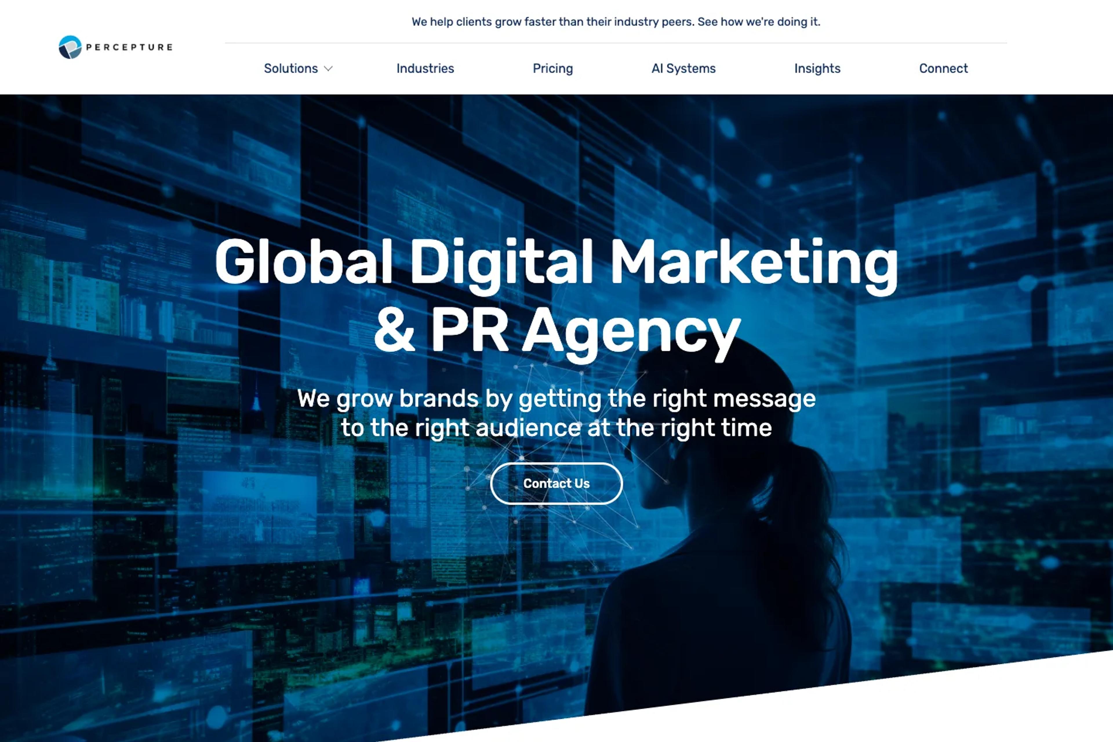 Percepture website homepage