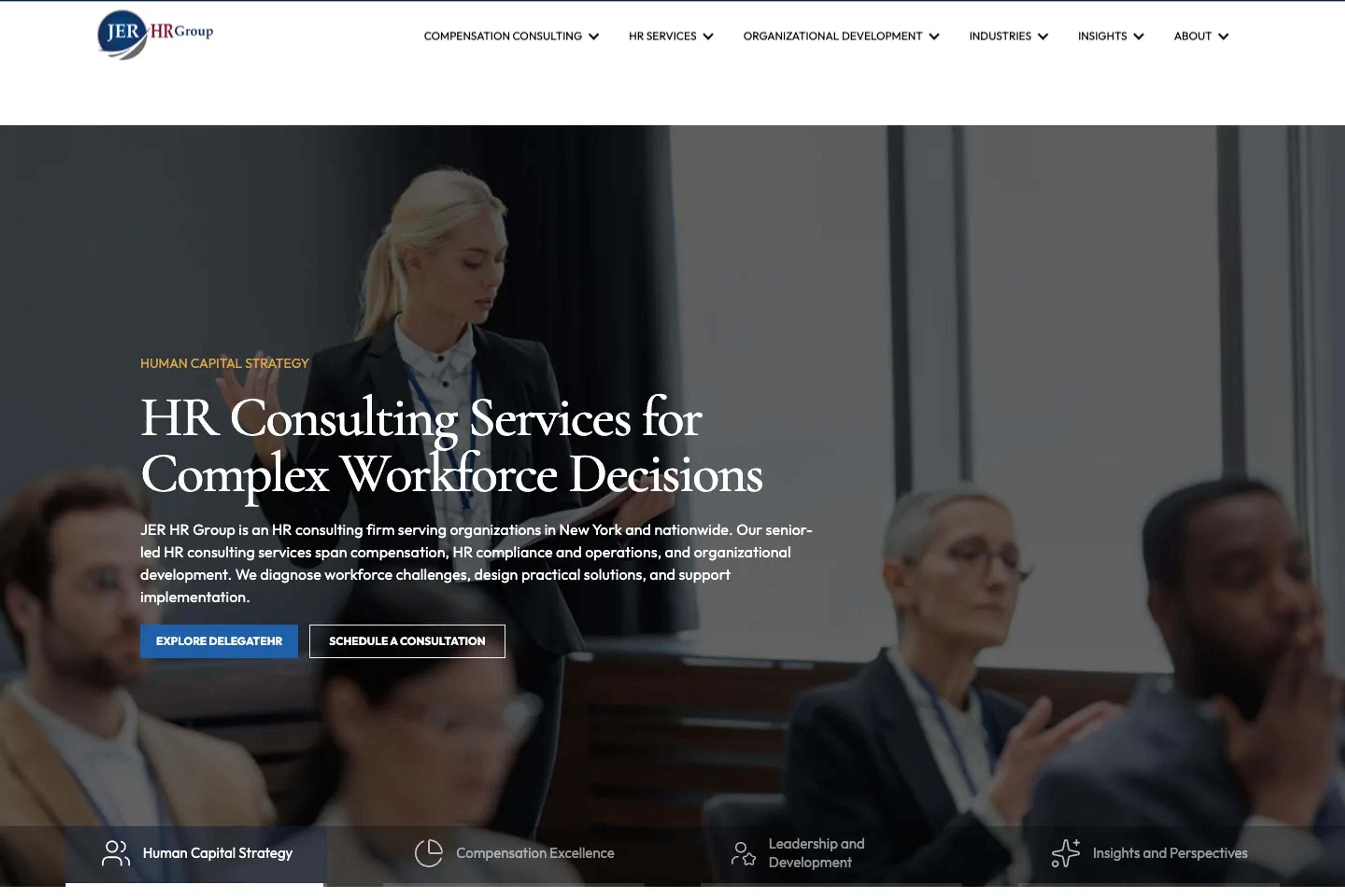 JER HR Group website homepage