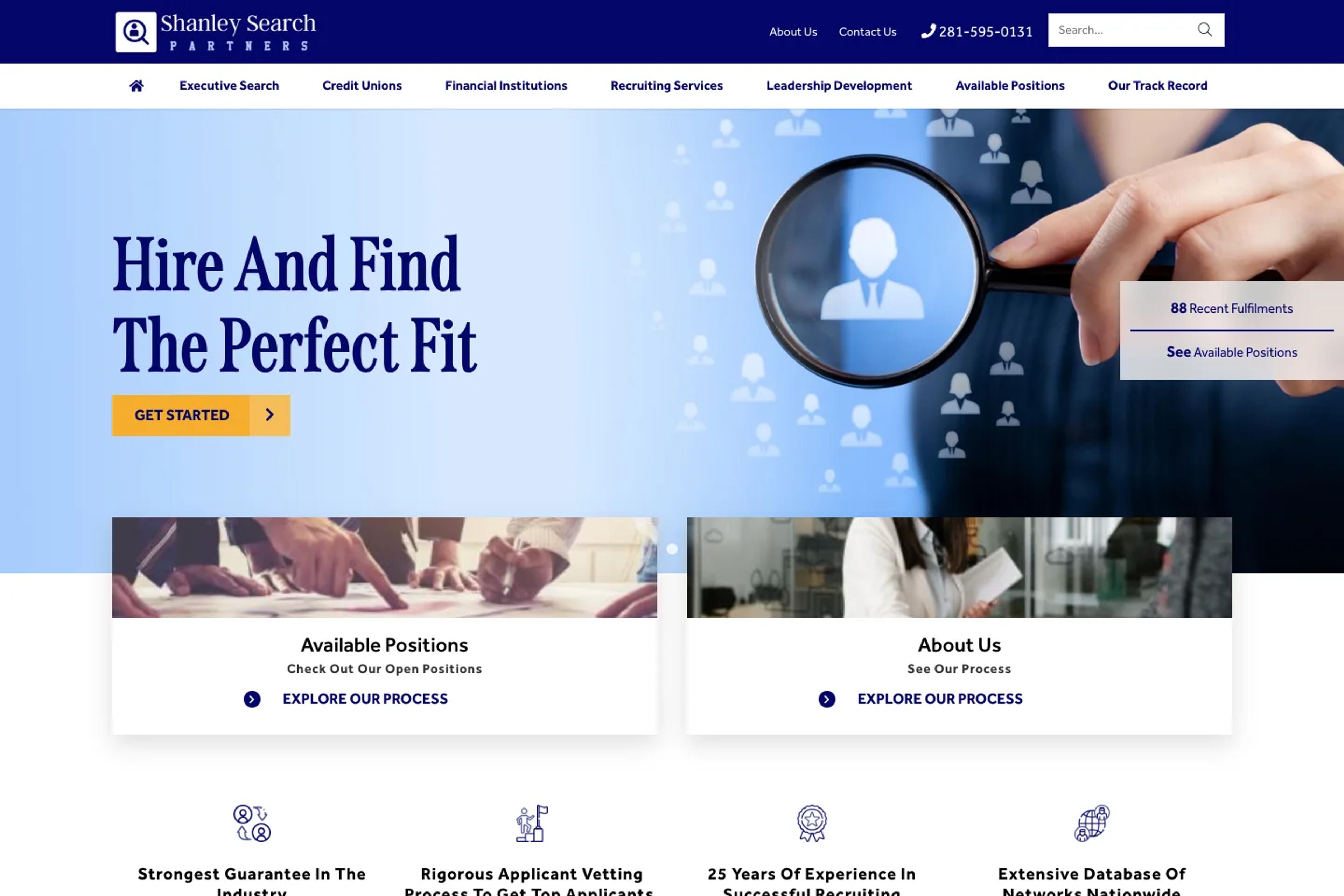 Shanley Search Partners website homepage