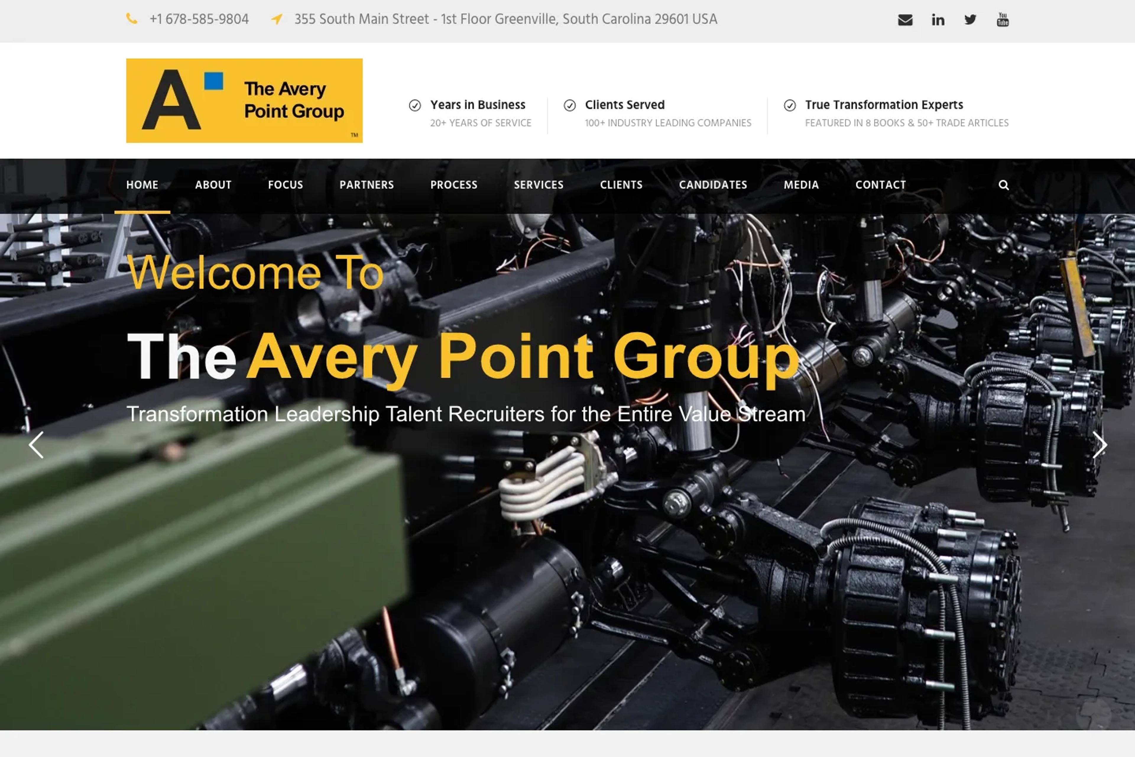 The Avery Point Group website homepage