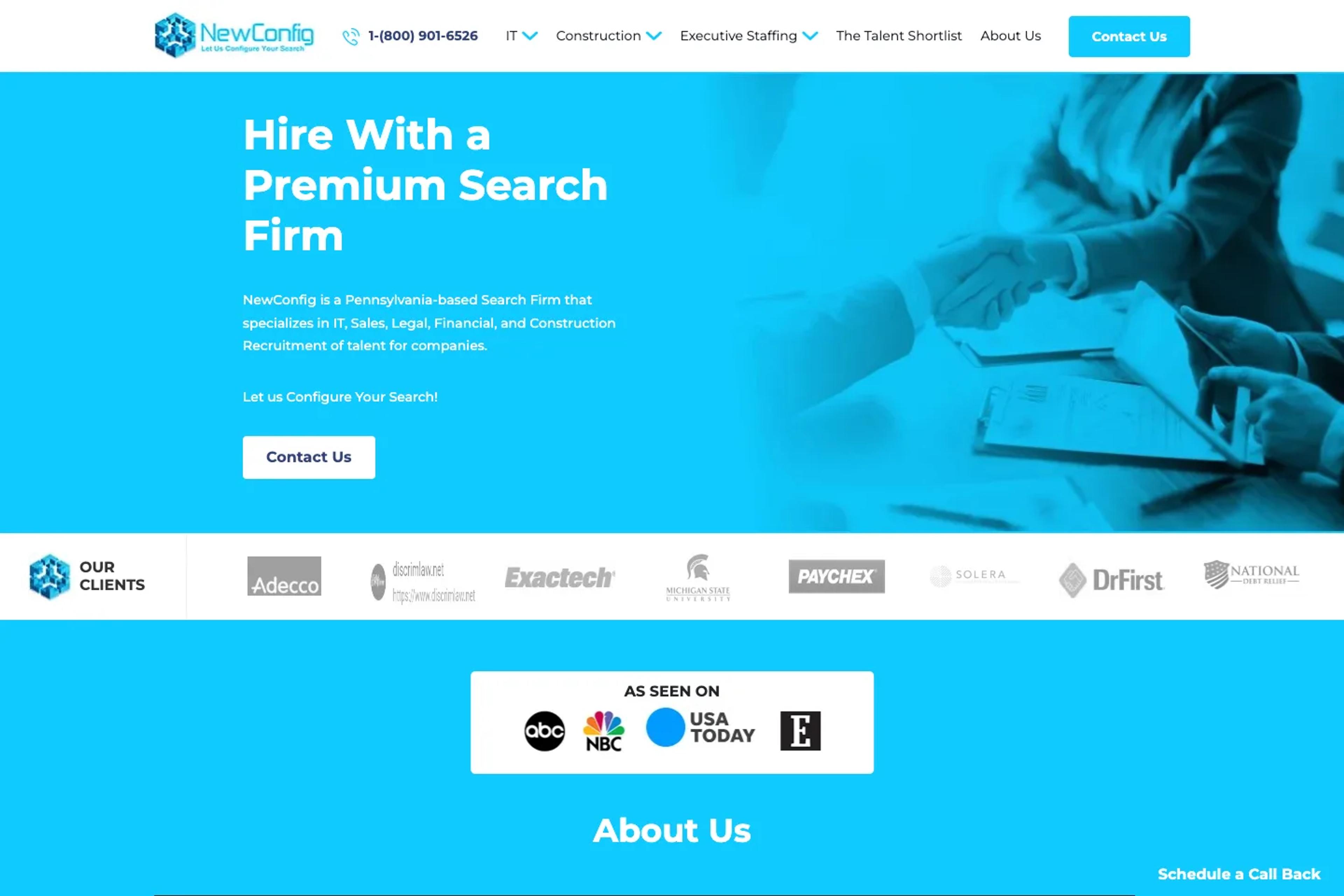 NewConfig website homepage