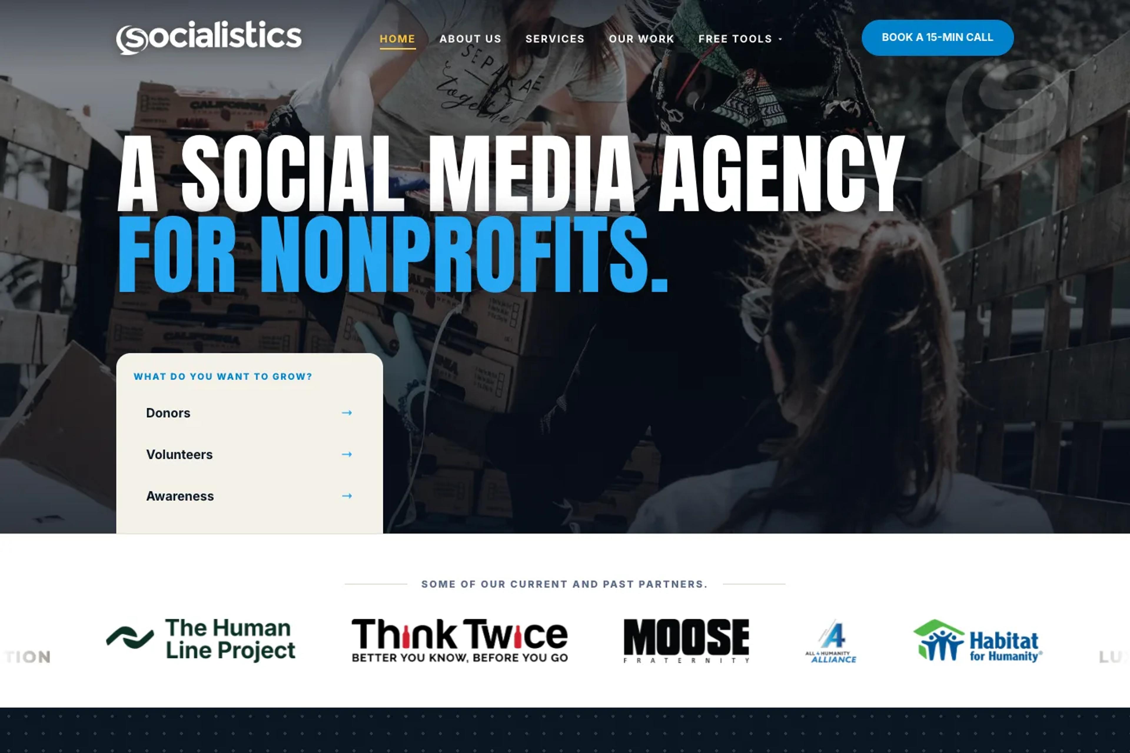 Socialistics website homepage